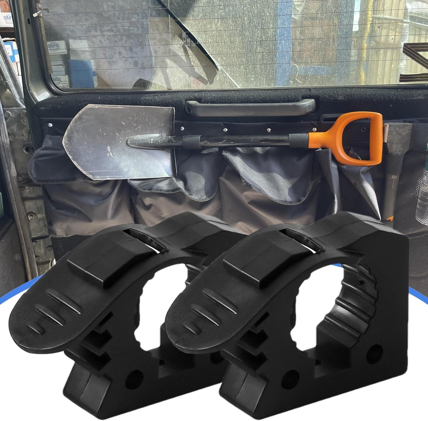 Generic 2X Quick Release Axe Holder Clamp Mount Kit - ATV UTV Clamp Mount for 1.2 to 1.6 Inches Diameter Tool Handles image number 3