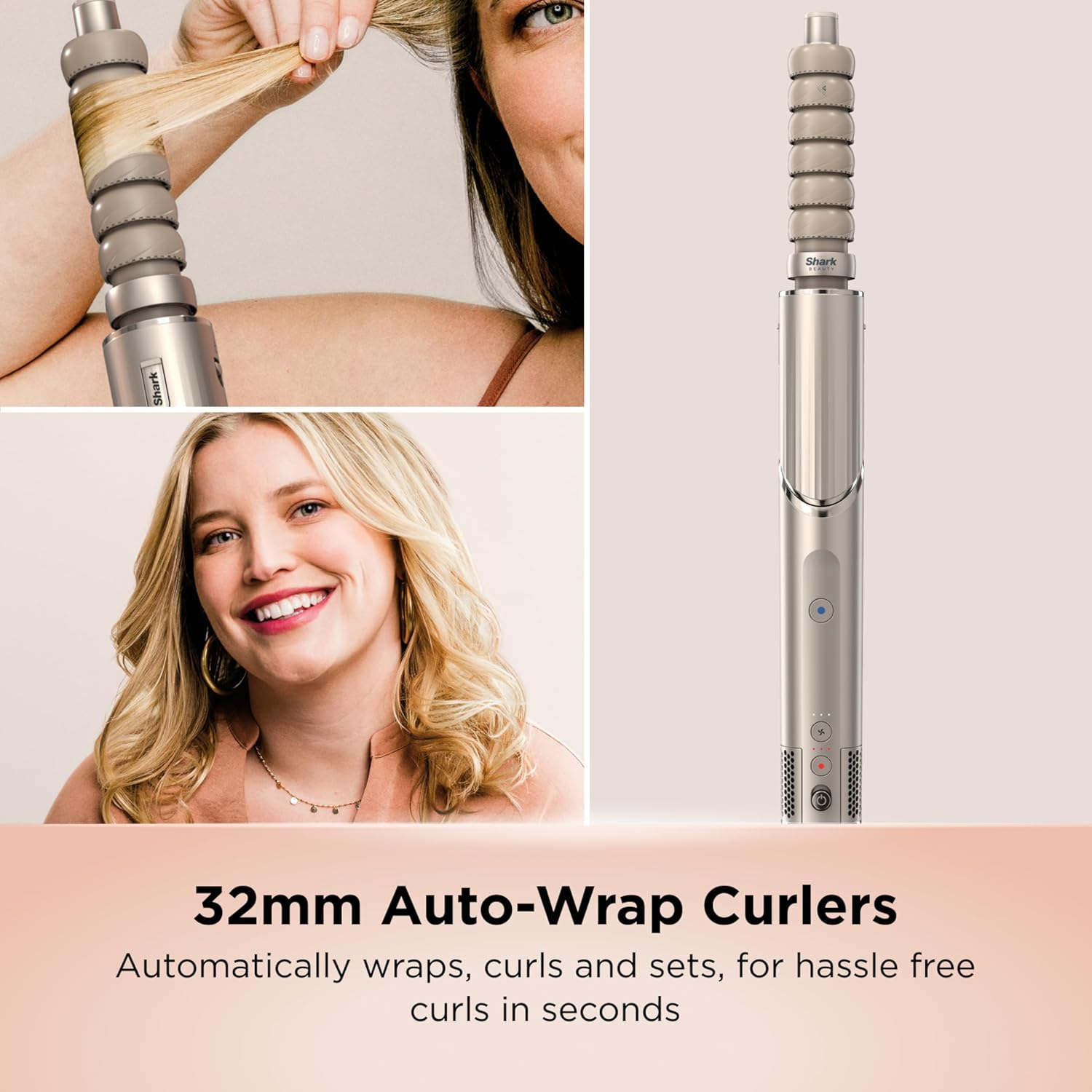 Shark Flexstyle 2-In-1 Professional Hair Dryer & Styling System, 4 Attachments, 4 Heat and 3 Airflow Settings, Heat Damage Protection, Lightweight 700G, HD421SLANZ, Stone image number 6