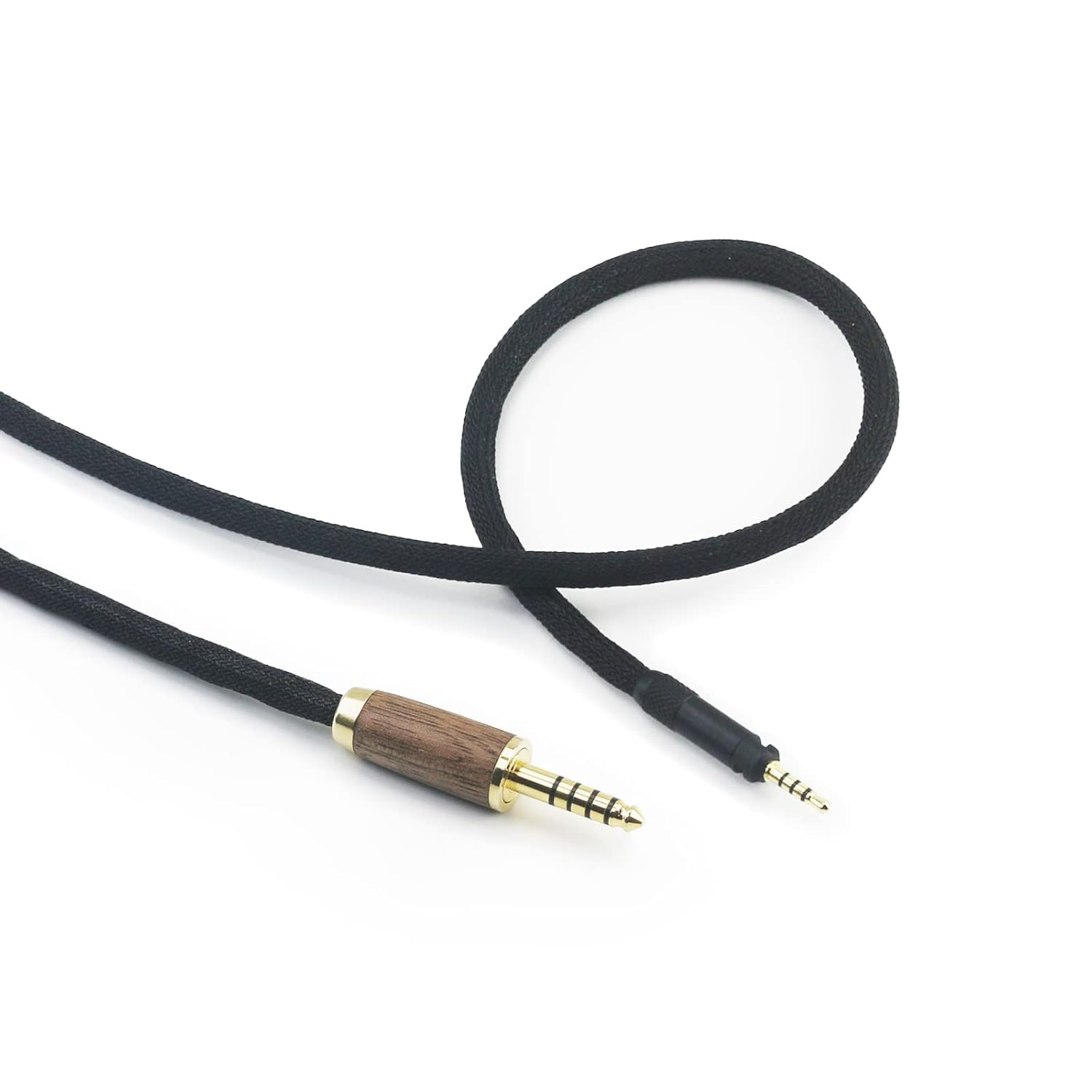 Newfantasia 4.4Mm Balanced Male 6N OCC Copper Silver Plated Cord Compatible with Sennheiser HD598, Hd560S, HD599, HD620S Headphone - Walnut Wood Shell image number 3