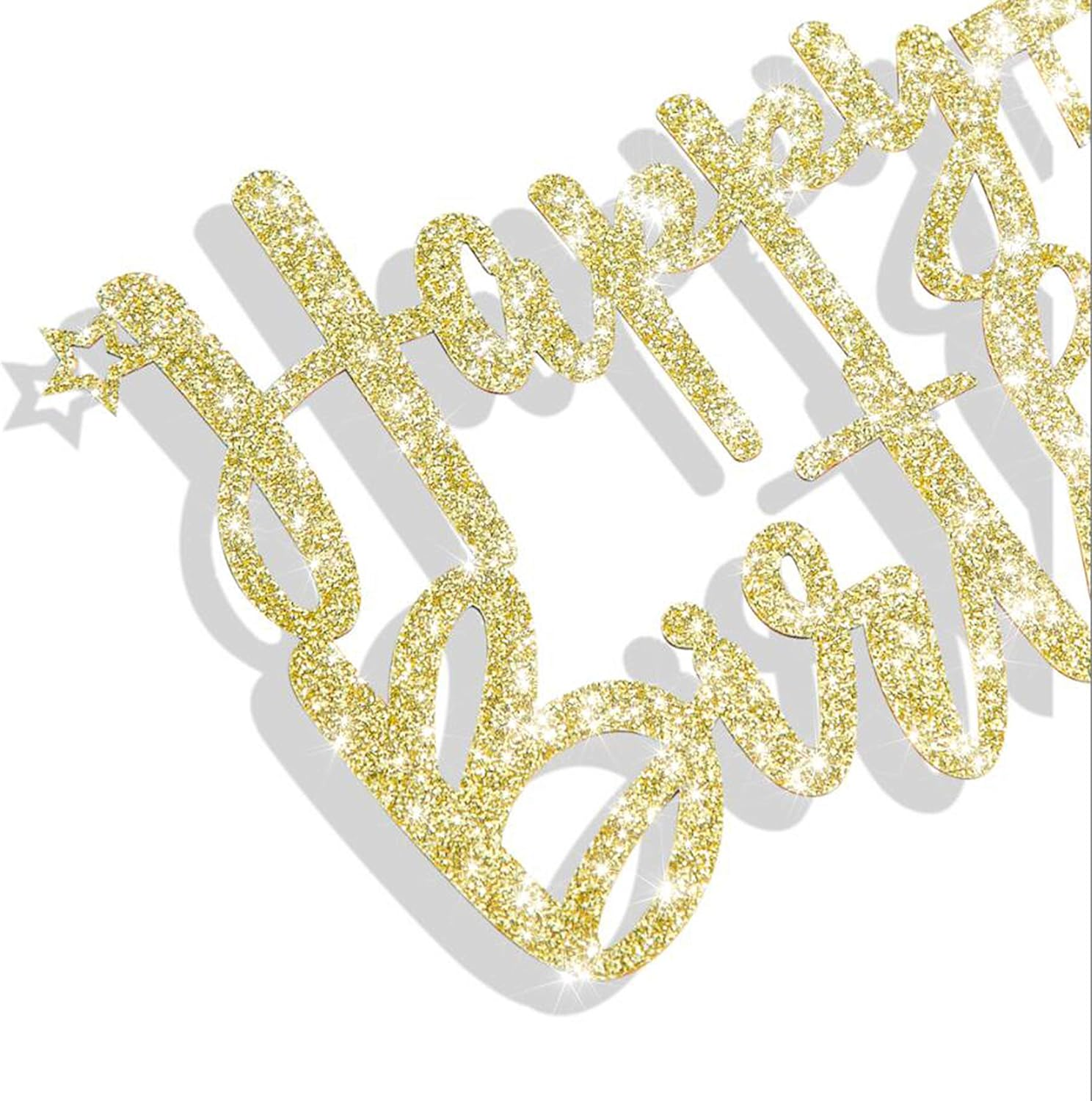 LOVENJOY Happy 18Th Birthday Cake Topper Gold Glitter Hello Sweet 18 Cake Decoration image number 5