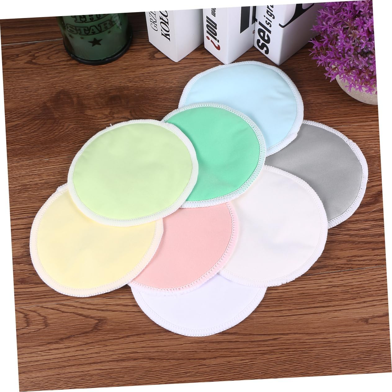 16Pcs Pads Cotton Rounds for Face Eyes Makeup Remover Pads Washable Reusable Mixed Colors