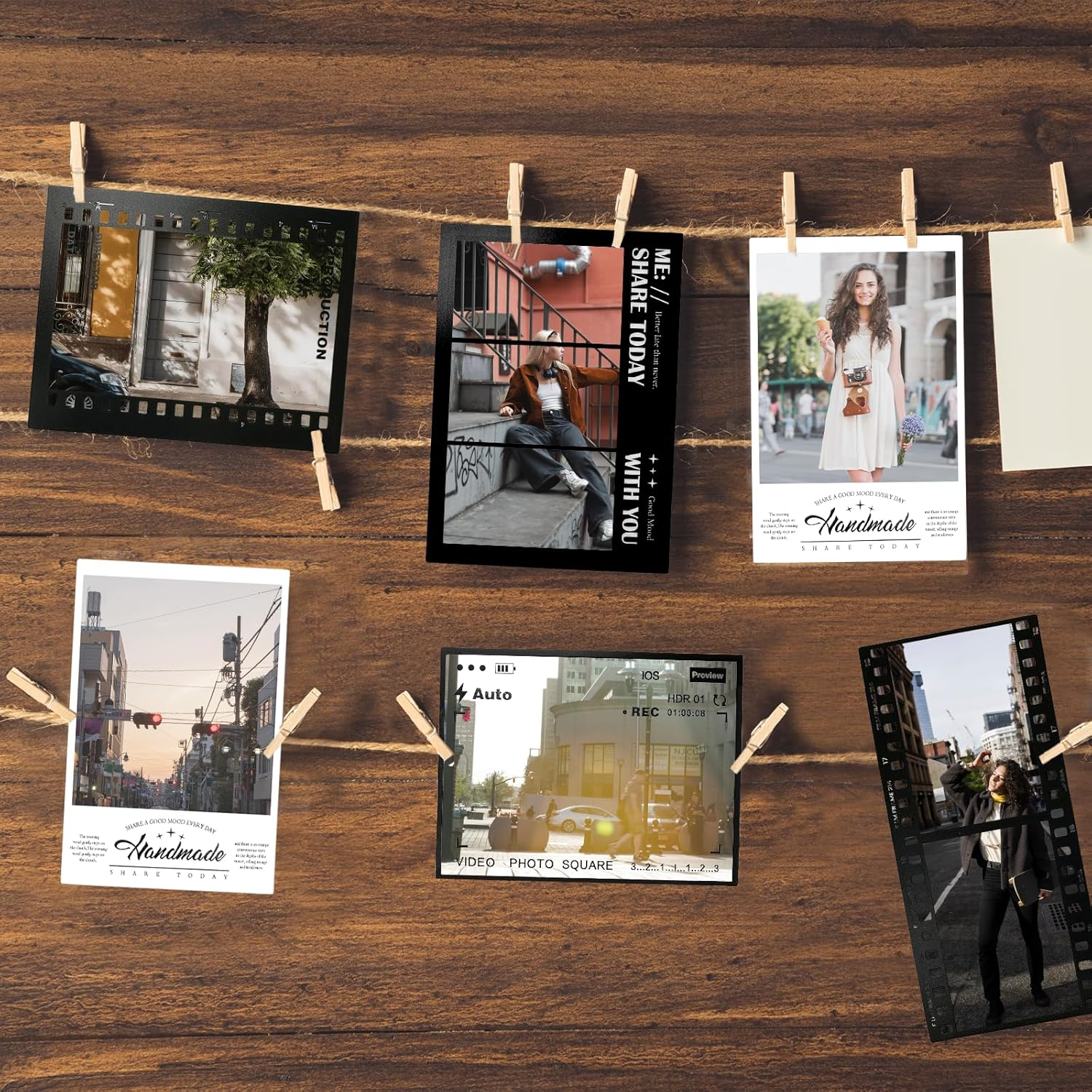 NILLOS Retro Camera Stickers, 45 Sheets Vintage Filmstrip Stickers for Art Crafts, Scrapbooking, Card Making (3 Themes) image number 4