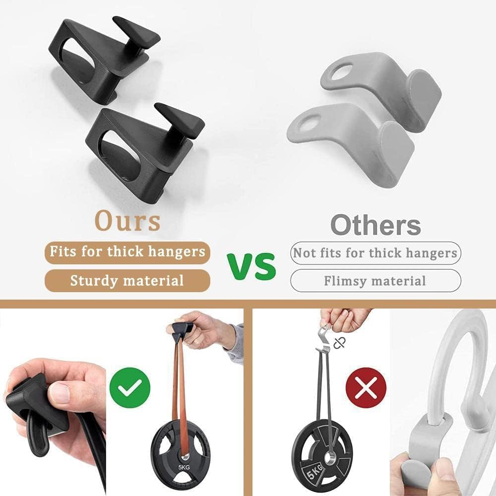 LYSAIMG 36 Pcs Clothes Hanger Connector Hooks,Space Saving Triangles Clothes Hanger Connector Hooks,Hanger Extender Clips,Heavy Duty Cascade Hangers,For Closet Organization(Black) image number 3