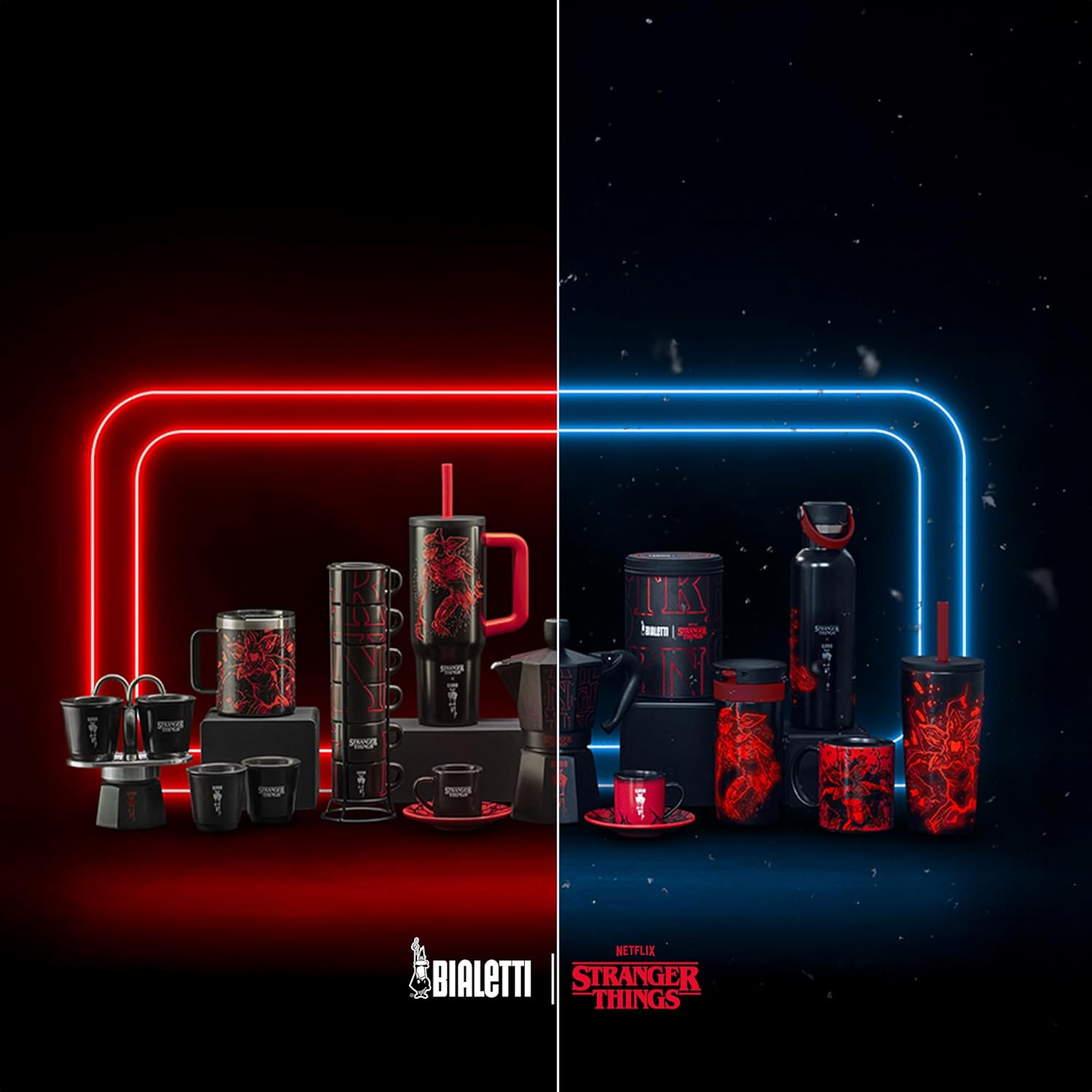 Bialetti Stranger Things Espresso Cups with Saucers - Thermosensitive Colour-Changing Design - Heat-Activated Colour Transformation - Not Dishwasher Safe - 80 Ml Capacity Each, Black (Set of 2) image number 6