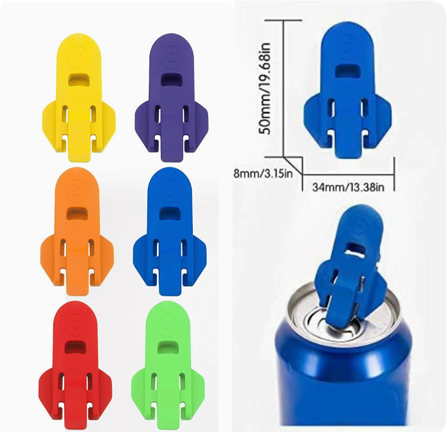 Simple Can Opener, Easy Can Opener Soda Beer Can Opener, Manual Easy Can Opener Colorful Drink Can Protector Cap for Pop, Coke, Beer, Soda Aluminum Beverage image number 2
