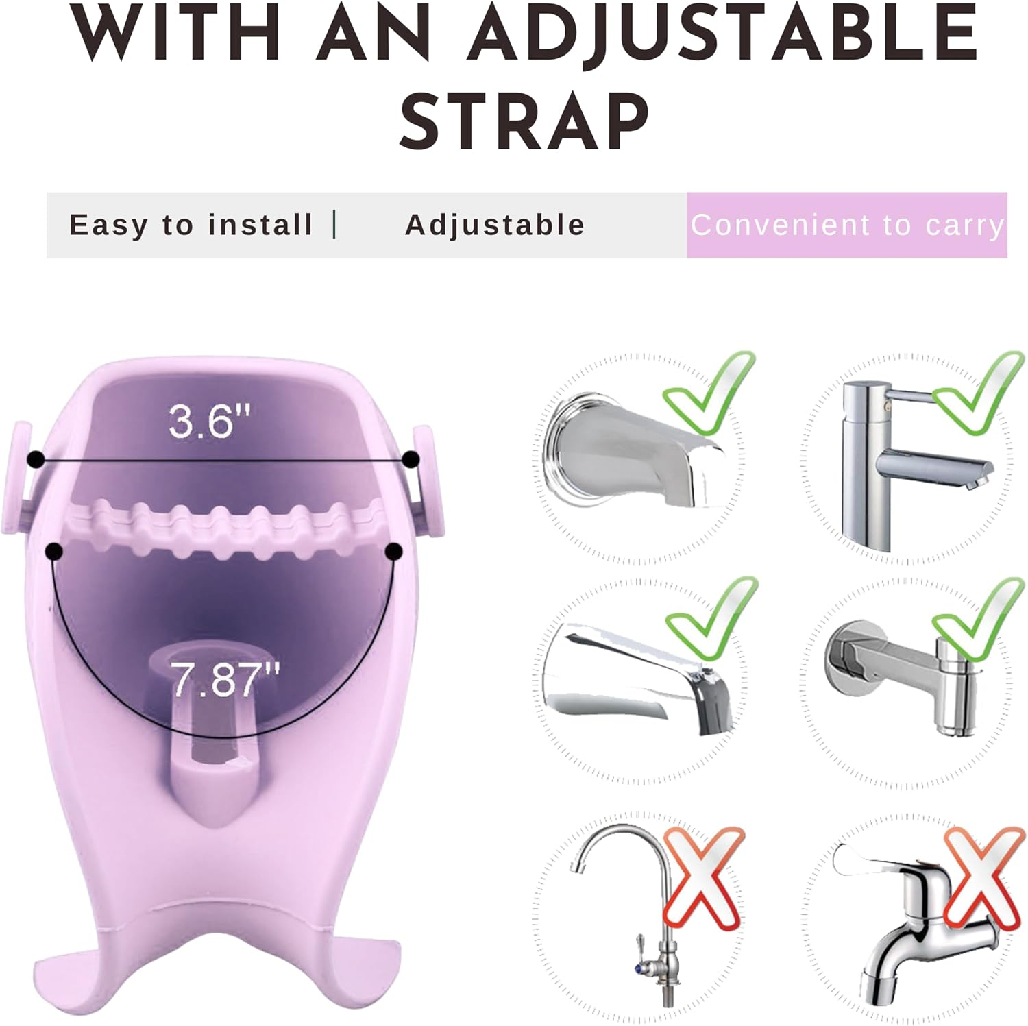 Bath Spout Cover for Bathtub - Bath Faucet Cover for Kids,Protects Baby from Bumping Head during Bathing Time Faucet Protective Cover Whale Design - Pastel Purple image number 6