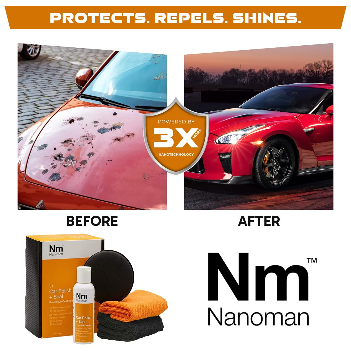 Nano Ceramic Car Polish and Wax Kit. Easy to Apply High Gloss Nano Ceramic Polish (100Ml) Complete with Application Pad and Polishing Cloths image number 5