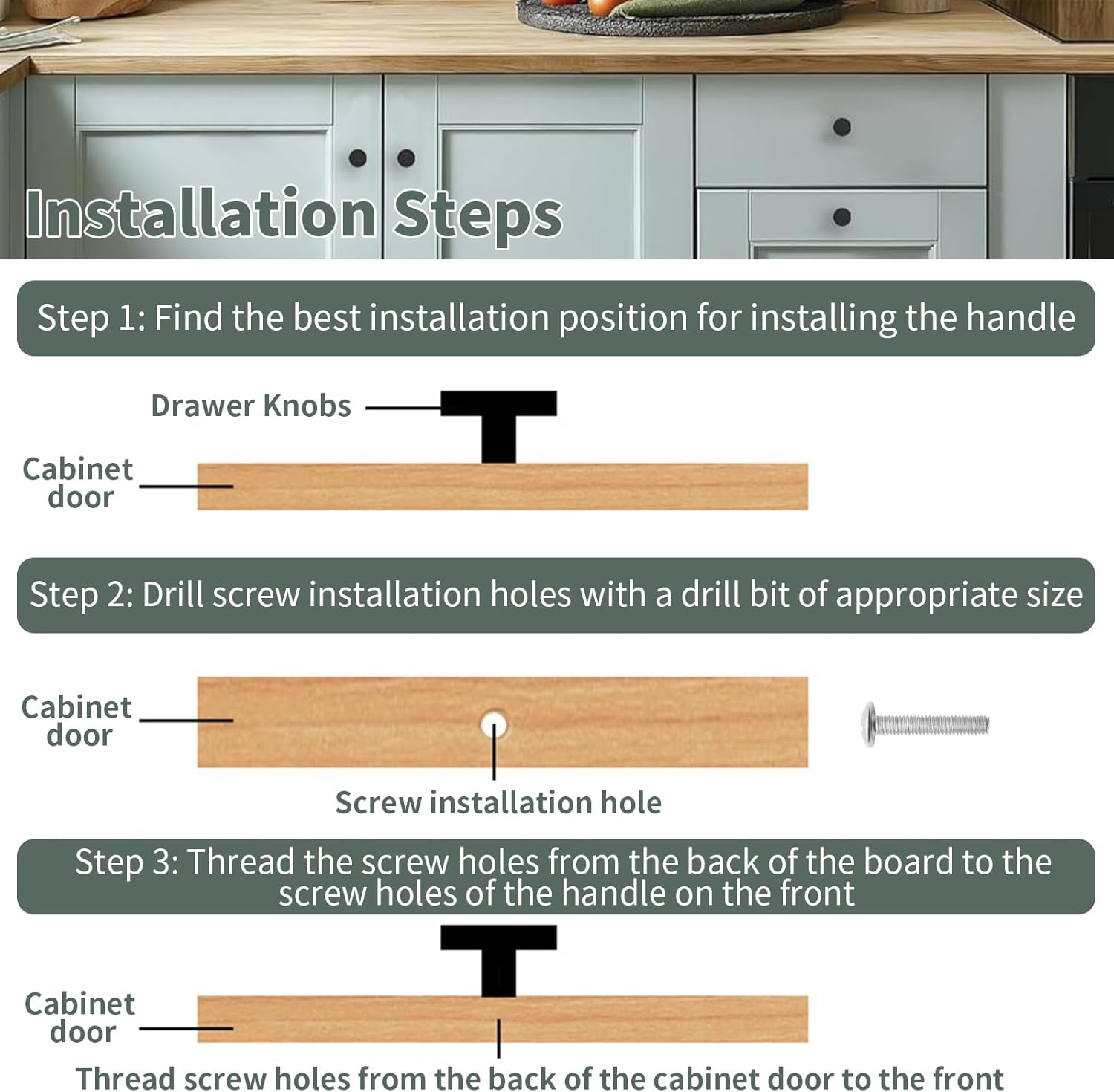 20 Pack Drawer Knobs with 2 Screwdrivers, Modern round Kitchen Cabinet Knobs & Dresser Pulls, Decorative Furniture Handles for Cabinets, Cupboards, Drawers, Durable Hardware for Home & Office (Silver) image number 6