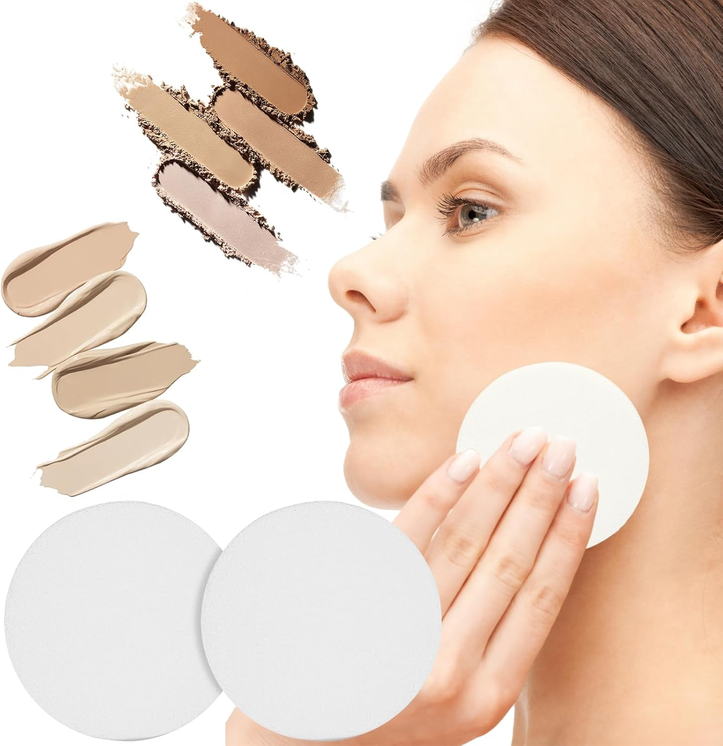 Pack of 12 Make up Sponges round Powder Puff Sponge Face Sponges Wash Applicator Face Paint Sponge for Face Eyes Cosmetics Liquid Foundation Powder Foundation (9 Cm) image number 4