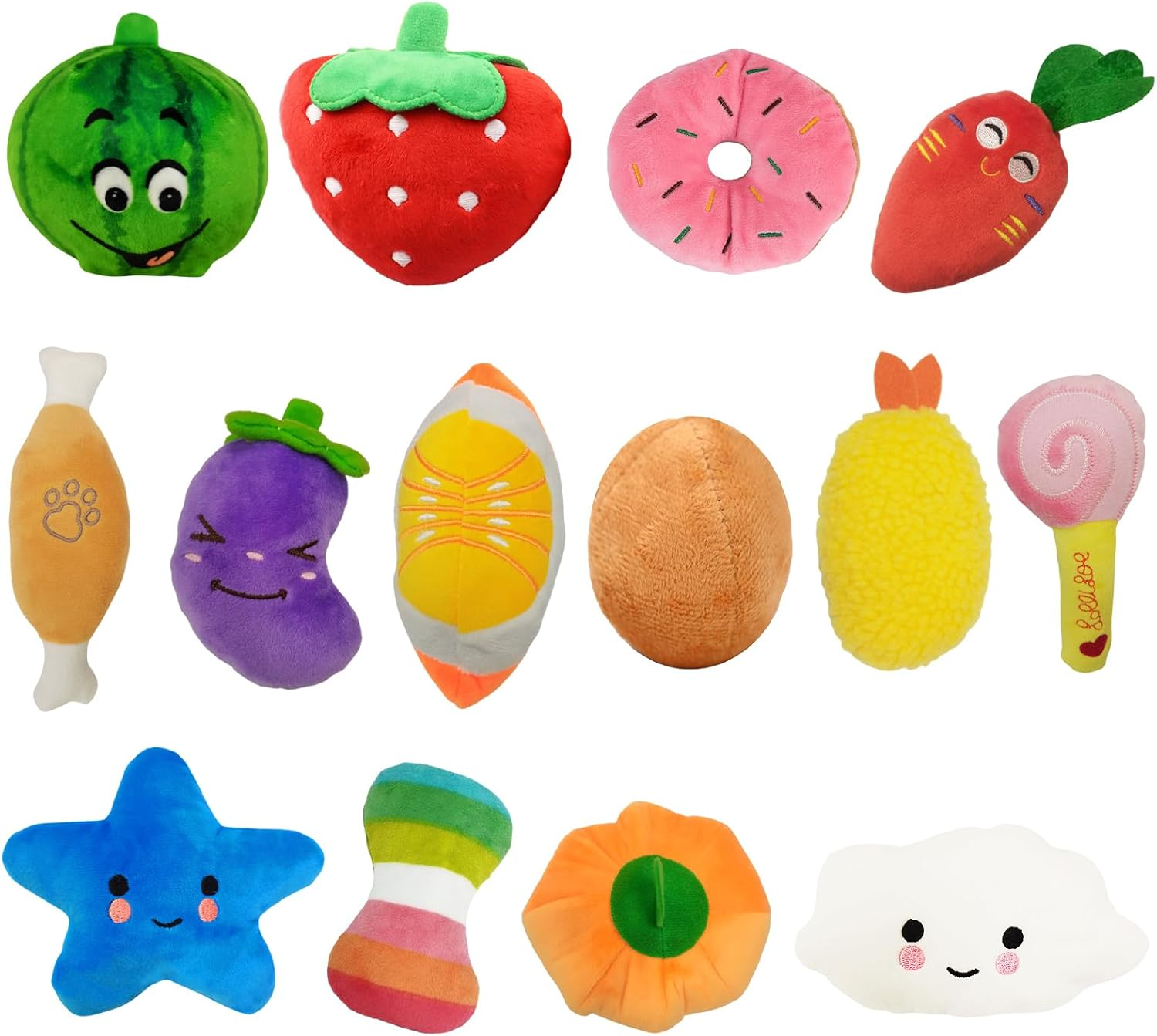 Fadcaer Squeaky Toys for Small Dogs, Interactive Chew Toy for Small Dogs, Fruits, Vegetables, Animals, Interacting Pet Teddy Toy, Small and Medium Dogs to Get Boredom image number 2