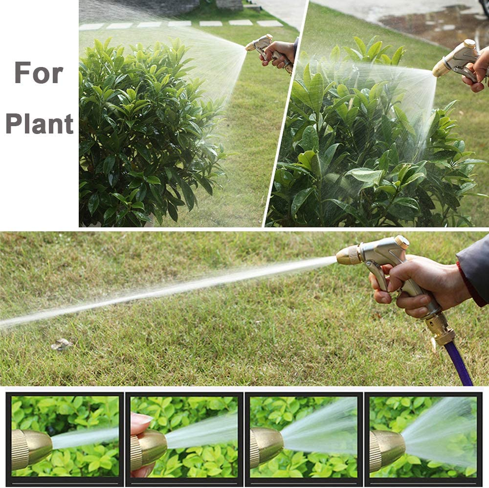 FANHAO Garden Hose Nozzle with Full Brass Tip, 100% Heavy Duty Metal Water Nozzle, High Pressure Hose Spray Gun, Adjustable Patterns for Watering Plants, Washing Cars and Showering Pets image number 6