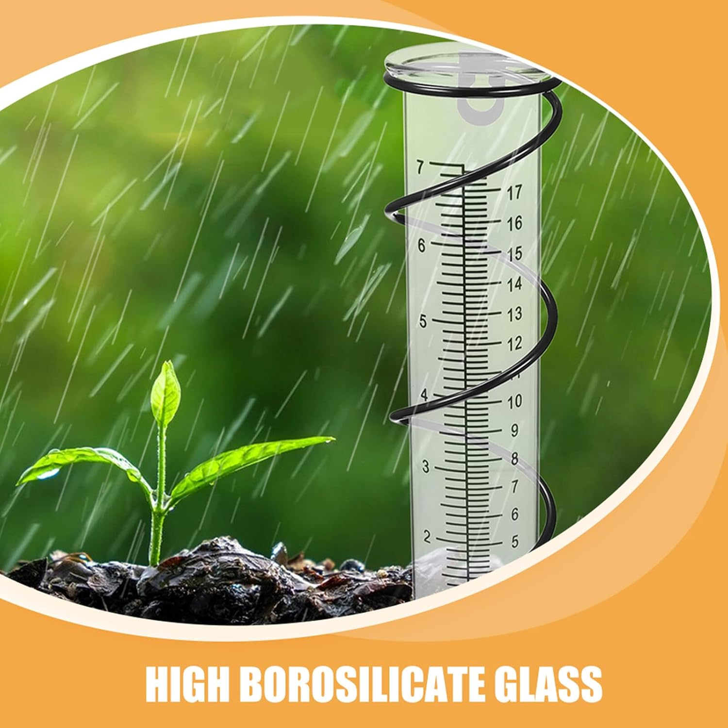 Outanaya 3Pcs Freeze Resistant Plastic Rain Gauge Tubes with Clear Numbers Accurate Outdoor Rain for Garden Lawn Deck Weatherproof Measurement Tool for Use image number 2