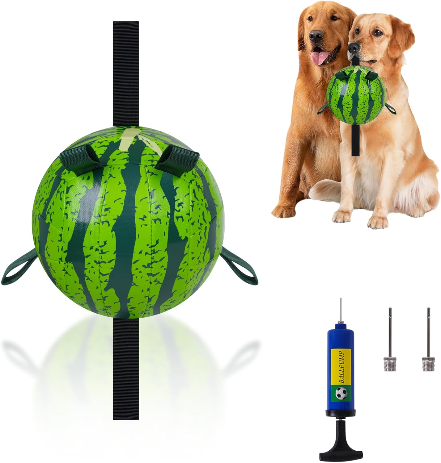 Dog Balls Toys Interactive Soccer Toy: Dog Toys with Grab Straps Tabs for Jolly, Fun Dog Water Toy for Tug for Small & Medium Dogs Ball 6.8 Inch image number 1