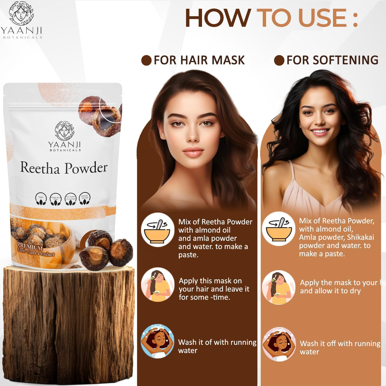 Yaanji Botanicals Reetha Powder for Hair 100G | Natural Soapnut | Ideal for Face and Skin | Skin Cleansing & Hair Care | Aritha Powder | Herbal Hair Mask | Boondi Kottai Powder for Face image number 6