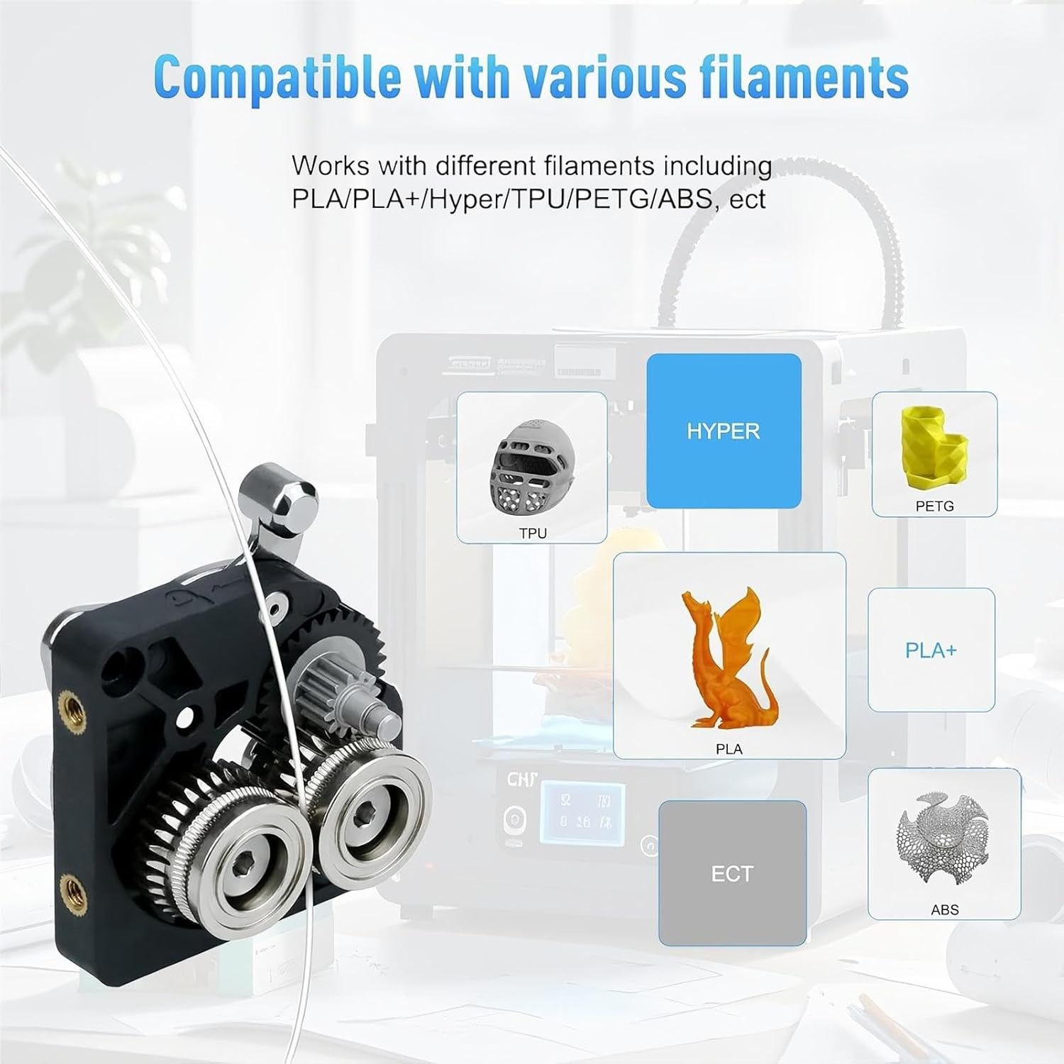 2PCS K1 Extruder Gear Kit, Feeding Gears for K1 Max/K1C 3D Printers Accessories