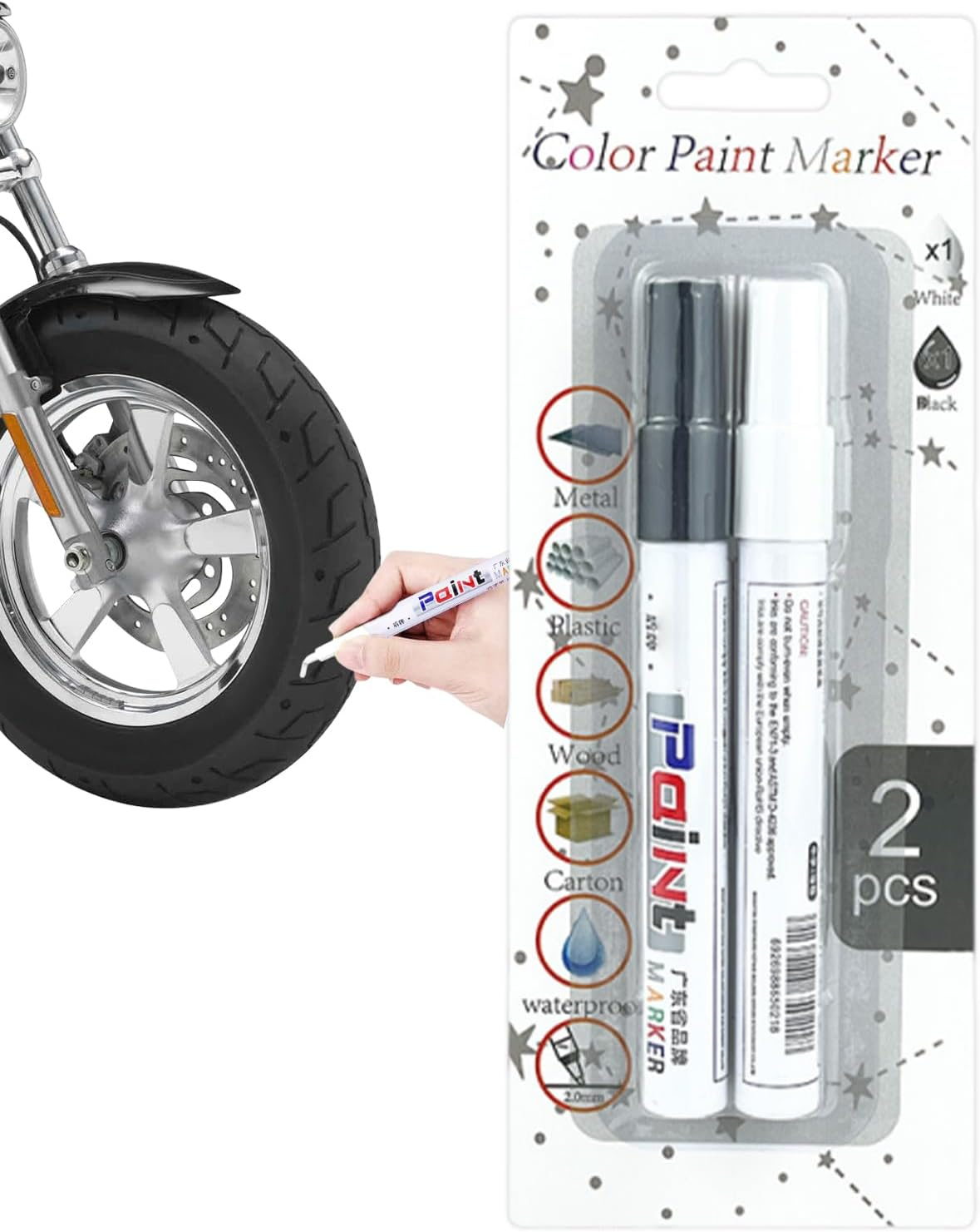 Car Wheel Paint Pen - Quick Seal, Weather Resistant | Car Wheel Rim Coating Tool, Paint Brush, Tire Customisation Amplifier, Paint Marker Refill Kit for Vehicle Repair image number 6