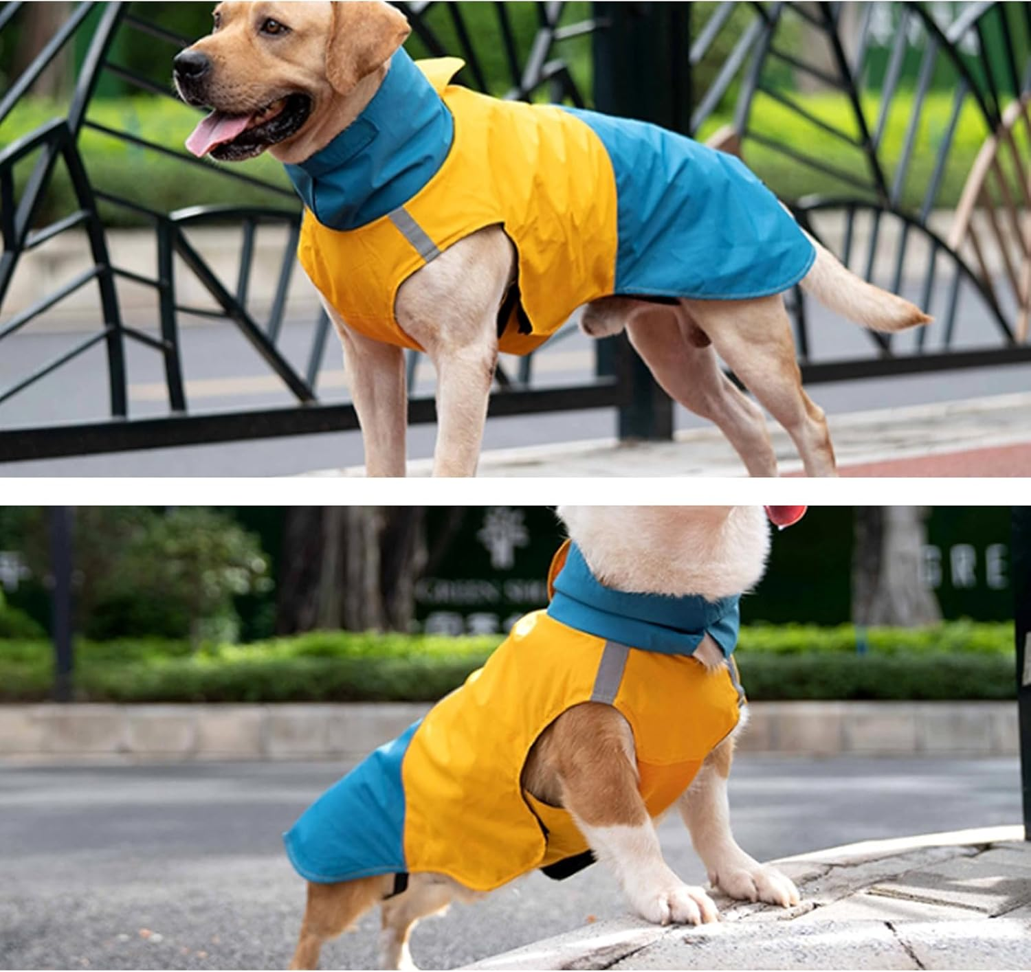 IUOUTG Large Dog Raincoat Reflective Dog Rain Jacket Waterproof Dog Rain Coat with Leash Hole Soft Adjustable Dog Poncho for Small Medium Dog Walking image number 4