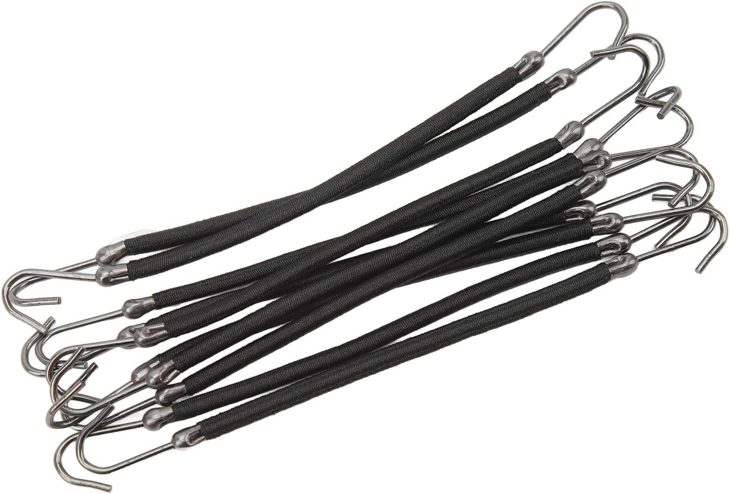 CHICIRIS 10Pcs Ponytail Holder Hook Sturdy Elastic Hair Band Hook Styling Tool for Women Girls, Easy-To-Use Hair Tie for Office Dating (Black)