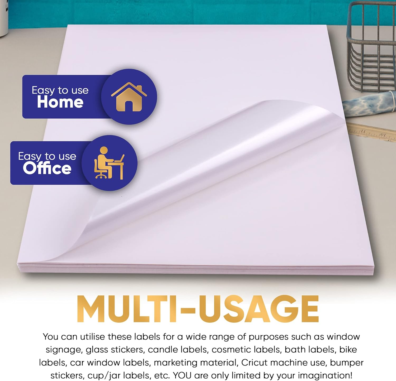 Avarrix Australia Printable Vinyl Sticker Paper for Laser Printer, Matte White, 20 Sheets, Waterproof Label Stickers, Printable Vinyl Self Adhesive Sheets, Tear Resistant, Printable Vinyl Self Adhesive Sheets, Vibrant Colours, A4 Size image number 1