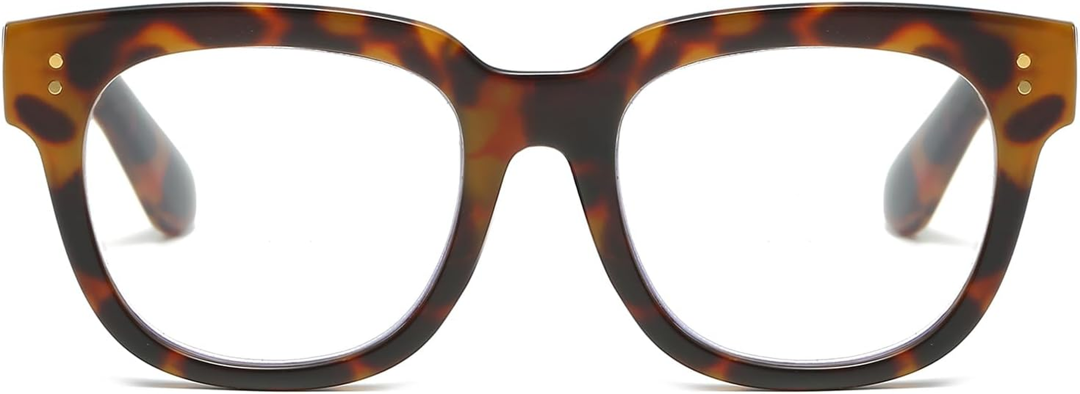 LJCZKA Blue Light Blocking Glasses Classic Square for Women Rectangular Thick Frame Clear Shades anti Eyestrain UV Protection Computer Gaming Glasses - Leopard image number 2