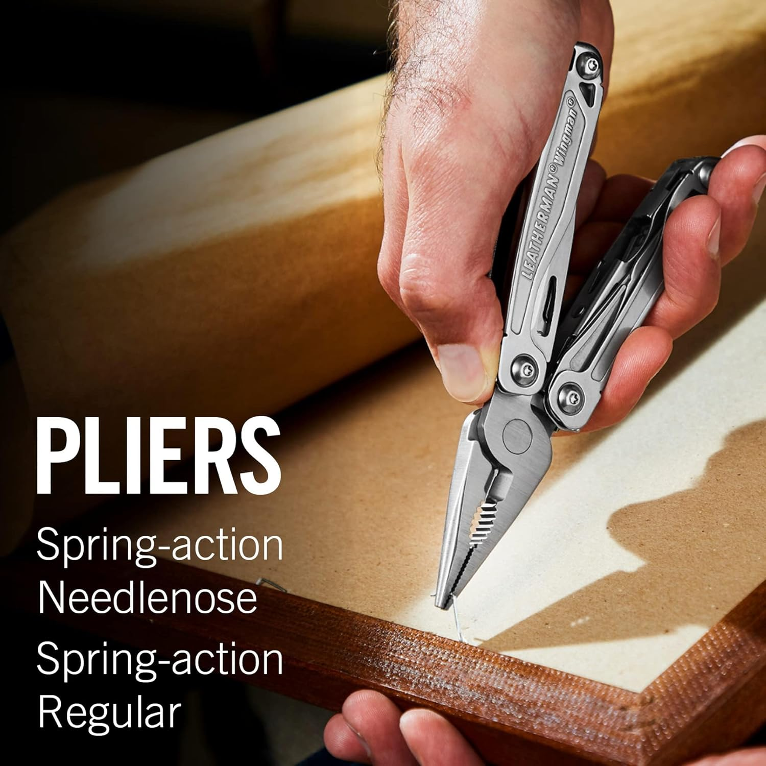 Leatherman Wingman&reg; Multitool 14-In-1 with Spring-Action Pliers, Wire Cutters, Knife, Scissors & Screwdrivers - 3.8" Closed, 7Oz - Stainless Steel - Best for Everyday Carry, DIY & General Tasks image number 3