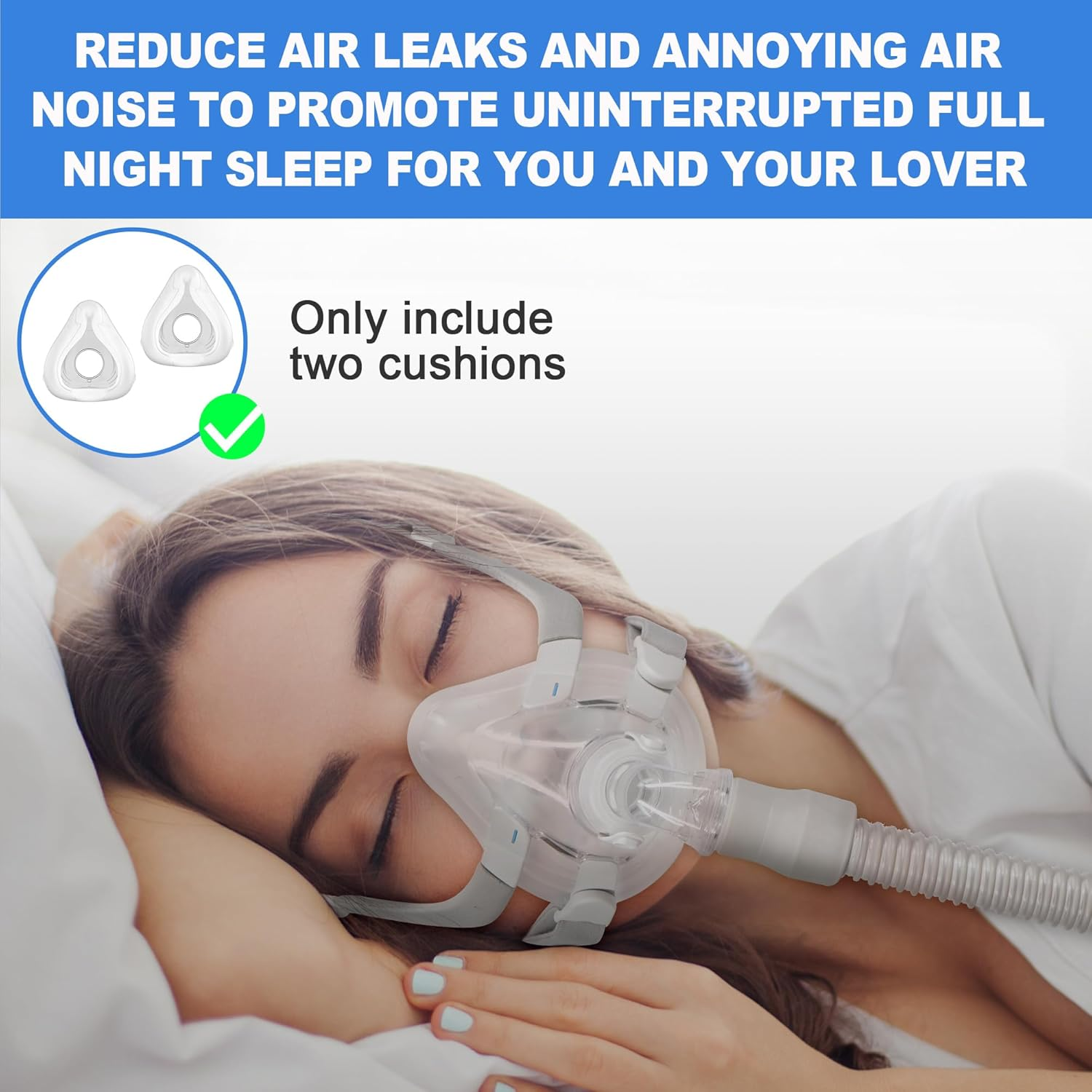 2 Packs Replacement CPAP Mask (M) Compatible with Airfit F20, Reliable Seal & Softer Softer Sleep Apnea Mask, Great-Value & Durable CPAP Accessories Supplied by Airsmart (Medium)