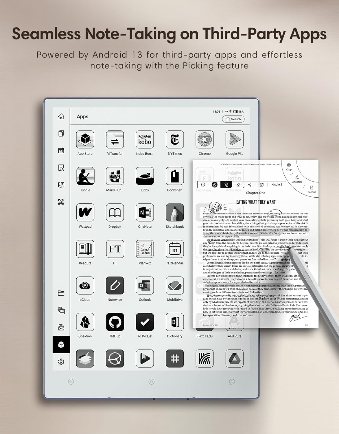 Aipaper Carta 1300 AI Digital Notepad Bundle, 10.65'' 300PPI Ereader, Ultra-Thin 4.5Mm, Lightweight 370G, 128GB E-Reader image number 1