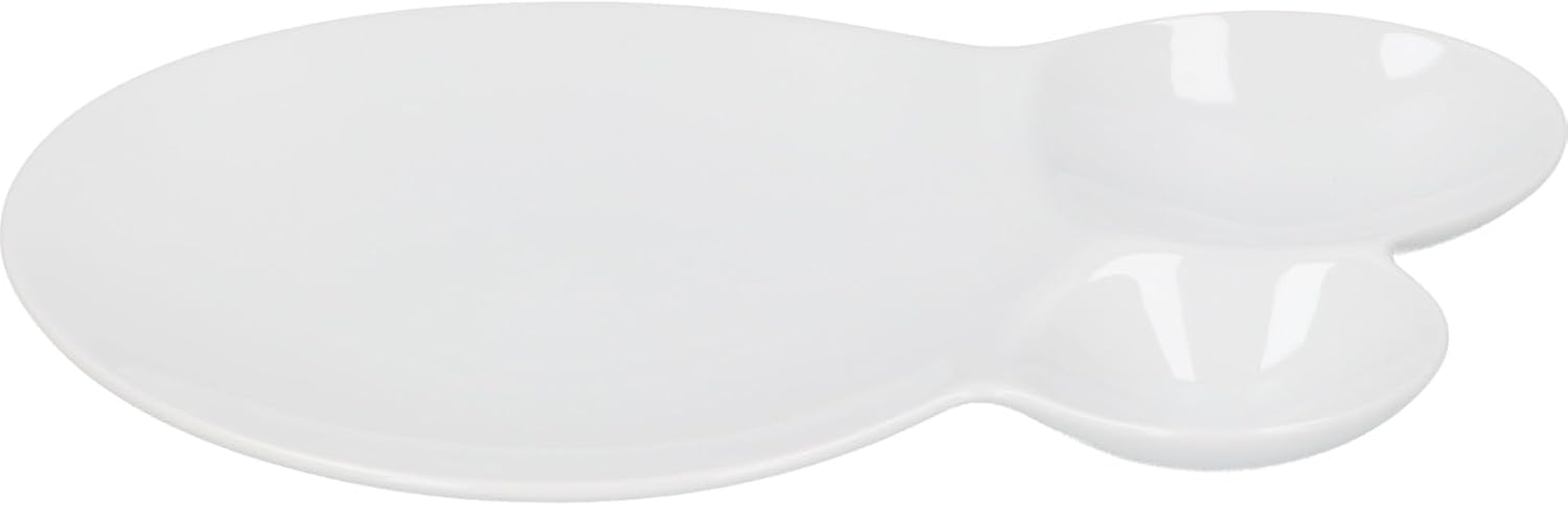 Mino Yaki 82-077-101 Miyama Plate, Divider Plate, 8.3 X 5.9 Inches (21 X 15 Cm), Savone Savone, White Porcelain, Made in Japan