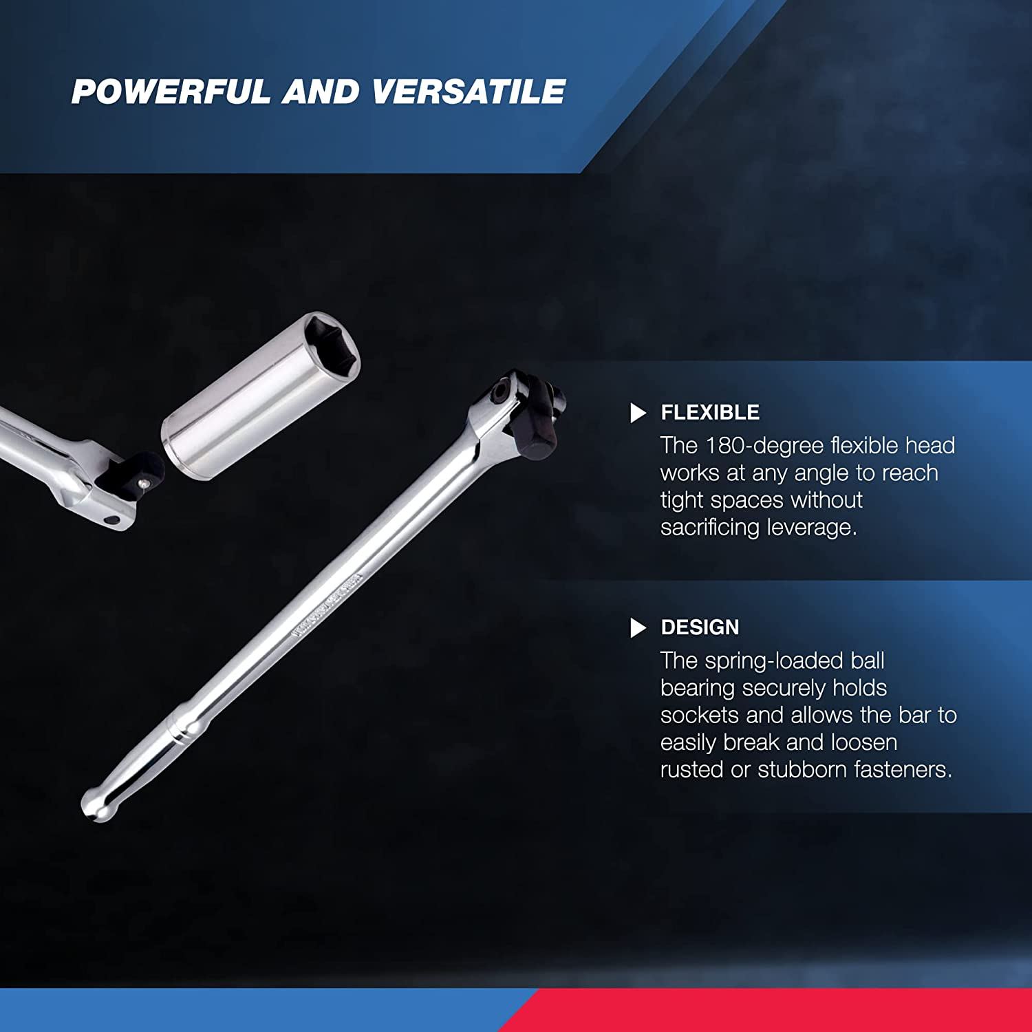 Neiko 00206A 1/2 Inch Drive Premium Breaker Bar, 24" Length Cr-V Steel image number 3