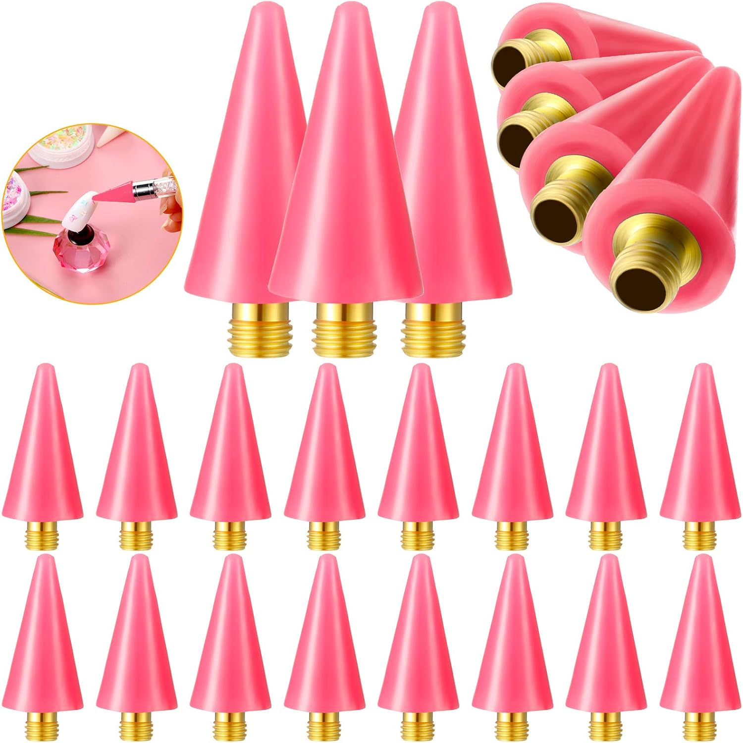 Blulu 16 Pcs Wax Head Tips Rhinestone Picker Tool Rhinestones Replacement Diamond Painting Tips for Nail Dotting Pen to Pick up Nail Gem Jewelry, Wax Head Accessories(Black)