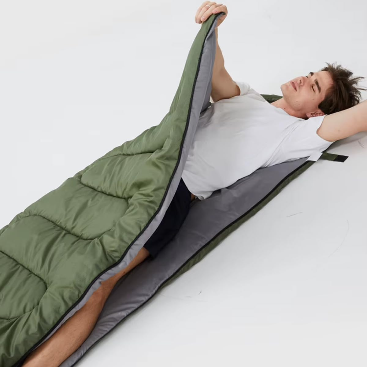 AIMALL Winter Camping Envelope Sleeping Bag for Adults, Outdoor Sleeping Bag for Travel and Mountain Climbing, Waterproof and Comfortable, 180+30 X 75 Cm image number 4