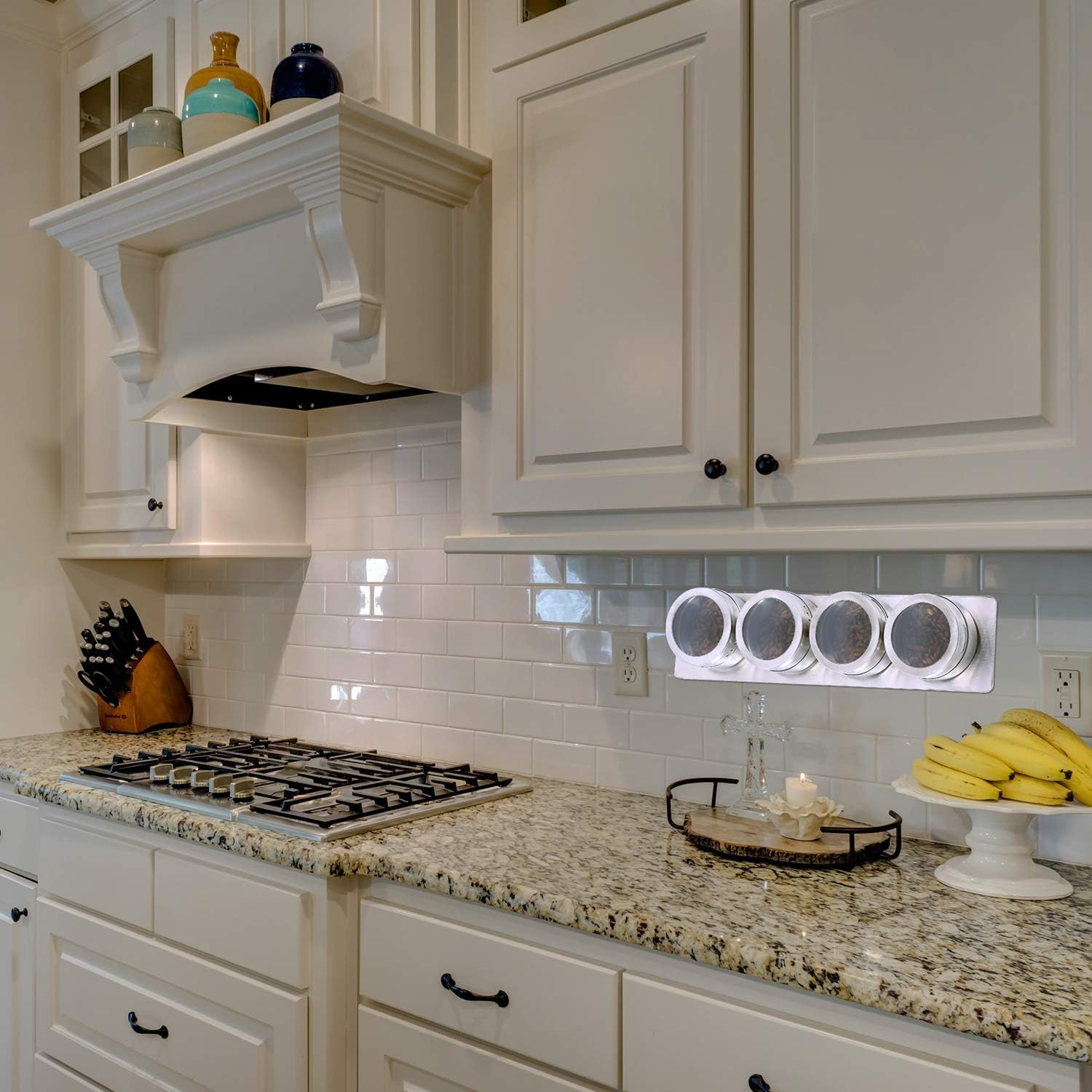 Chengu 3 Pieces Stainless Steel Wall Plate Base Wall Mounted Base for Home Magnetic Spice Jars Supplies Kitchen image number 1