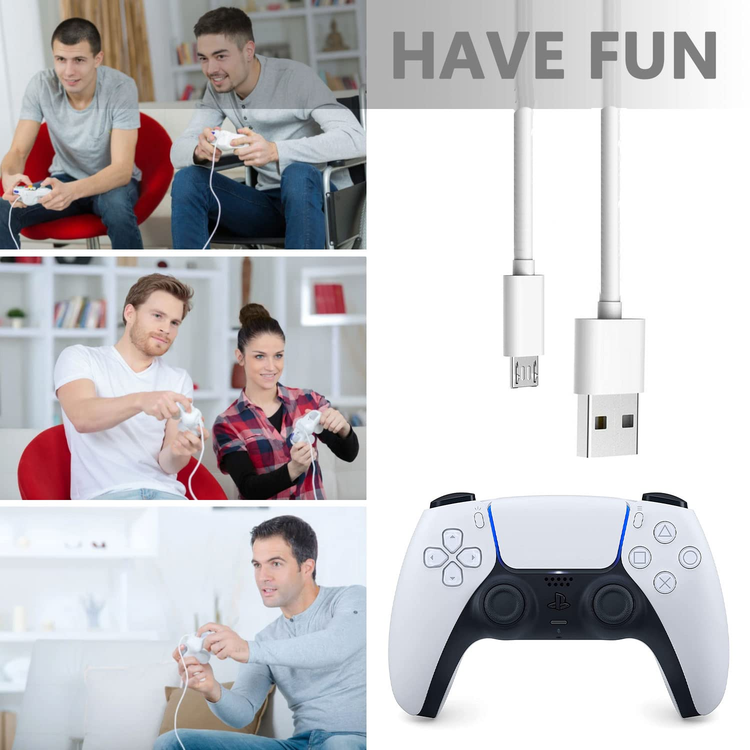 Micro USB Power Cable 33Ft/10M,Micro USB Charging Power Cord for Neos Smartcam,Yi Cam,Nest Cam,Blink XT Camera,Furbo Dog,Arlo Q,Netvue,Ps4,Xbox One Controller Other Micro Security Camera Devices image number 6