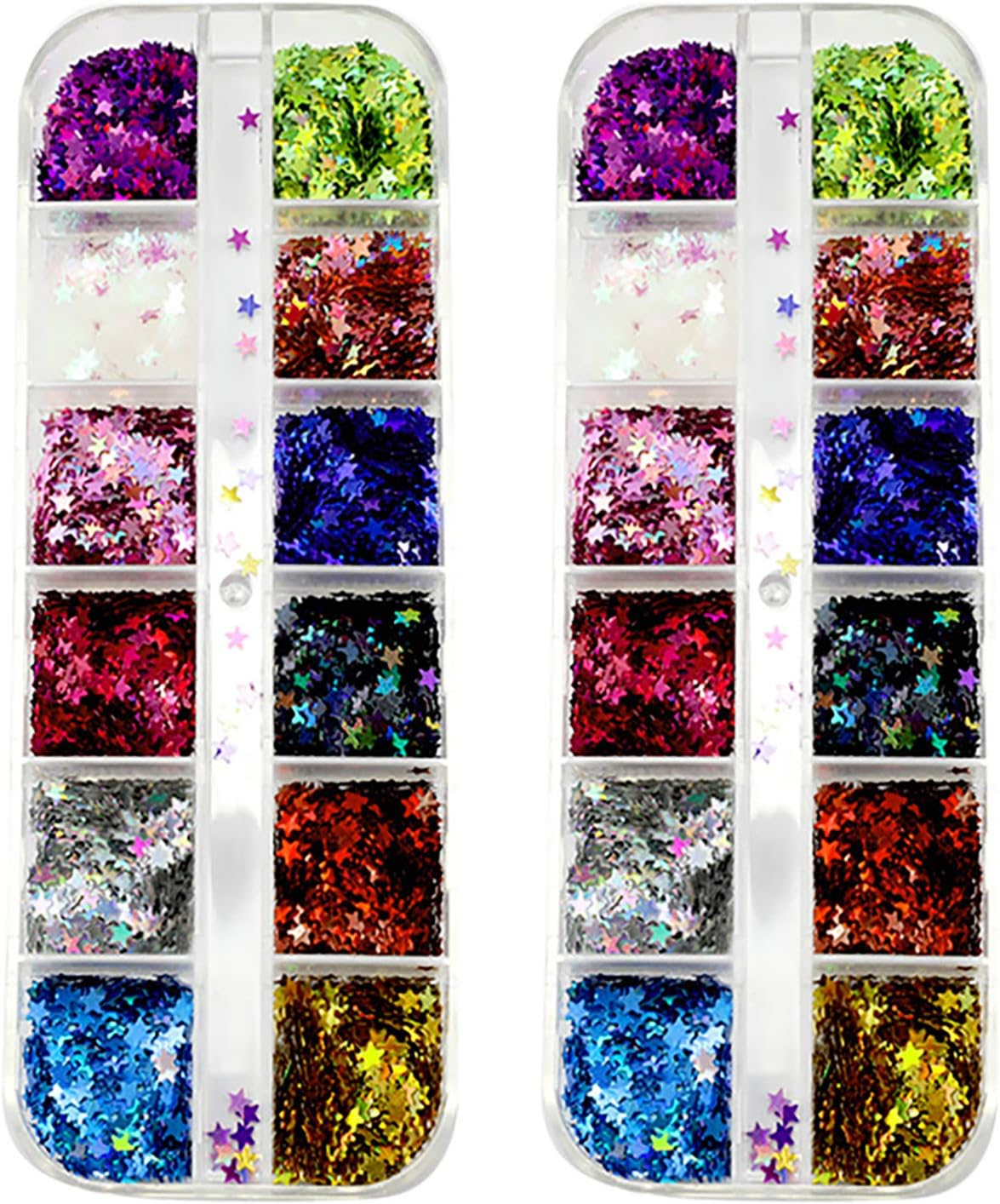 2 Boxes Nail Sequins Four-Pointed Star Sequins for Kids' Crafts Star Shaped Sequins image number 4