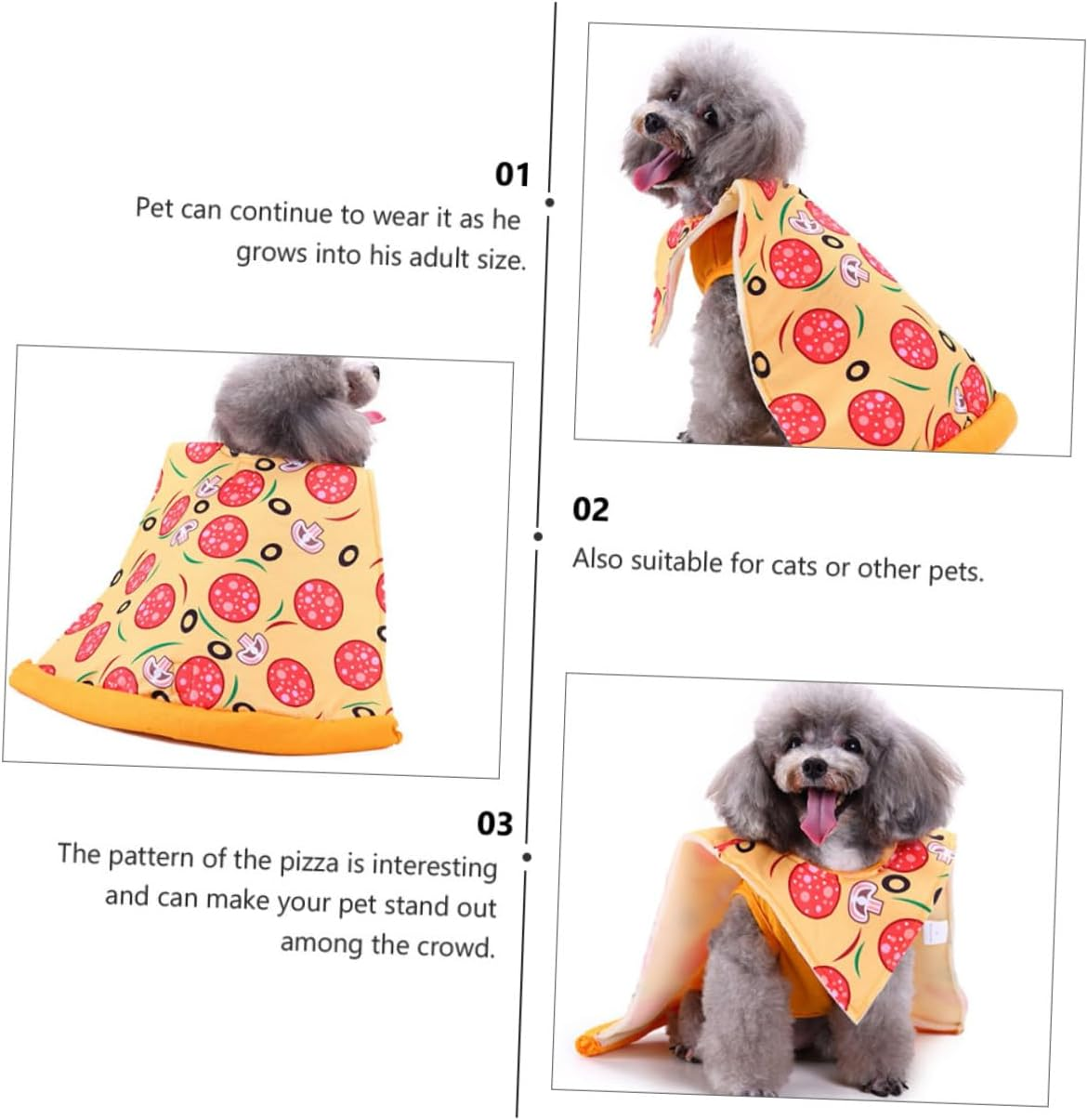 Hohopeti Halloween Pet Costume Pizza Dog Cloak Creative Christmas Pet Clothes Warm Garment Outfits for Dogs for Festive Occasions image number 1