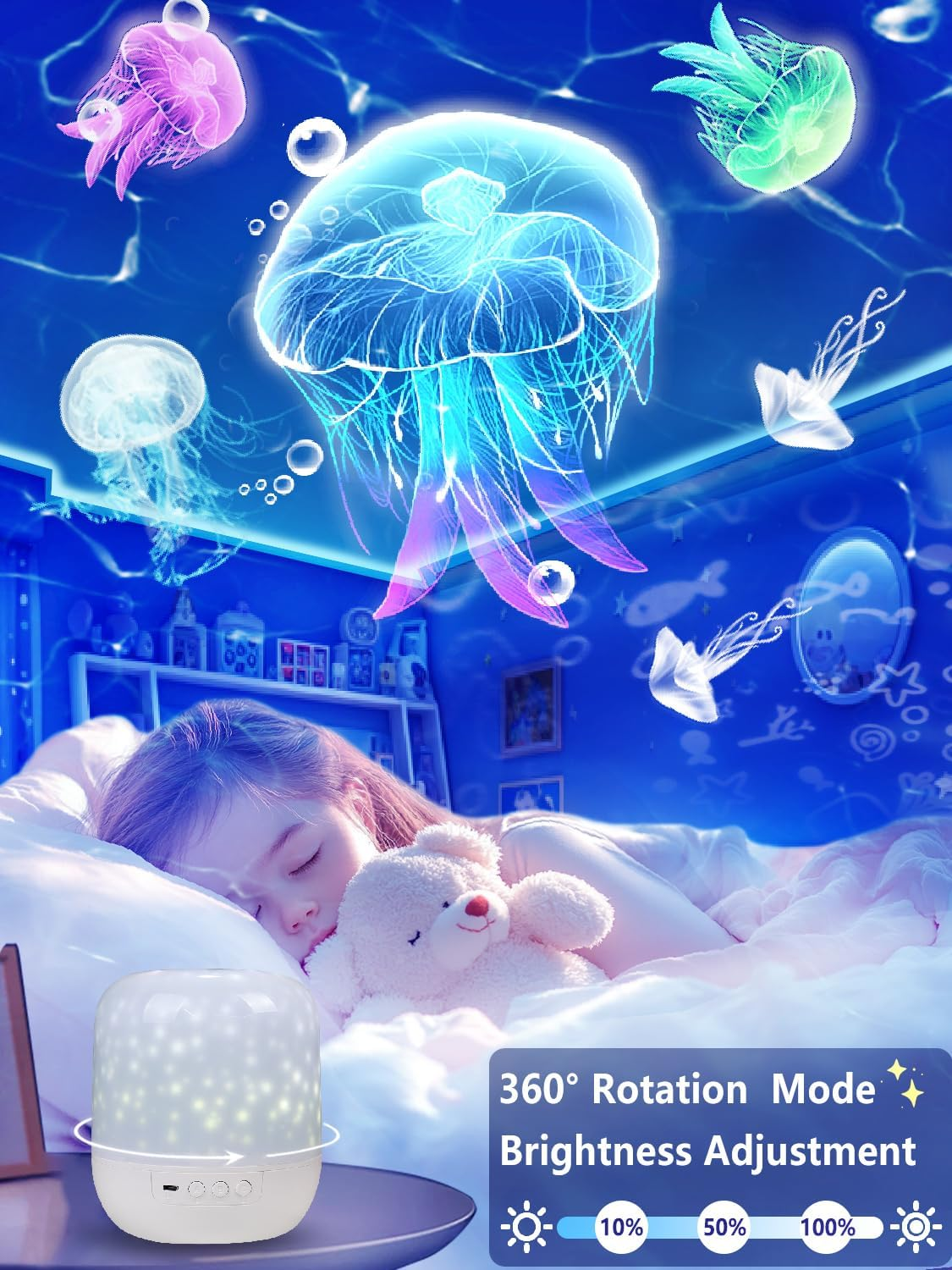 21 Sets of Films, Kids Night Lights for Bedroom, Ceiling, Projector Night Light for Kids, Star Galaxy Night Light Projector with 360&deg; Rotation Dimmable for Baby Girls, Birthday, Christmas, Room Decor