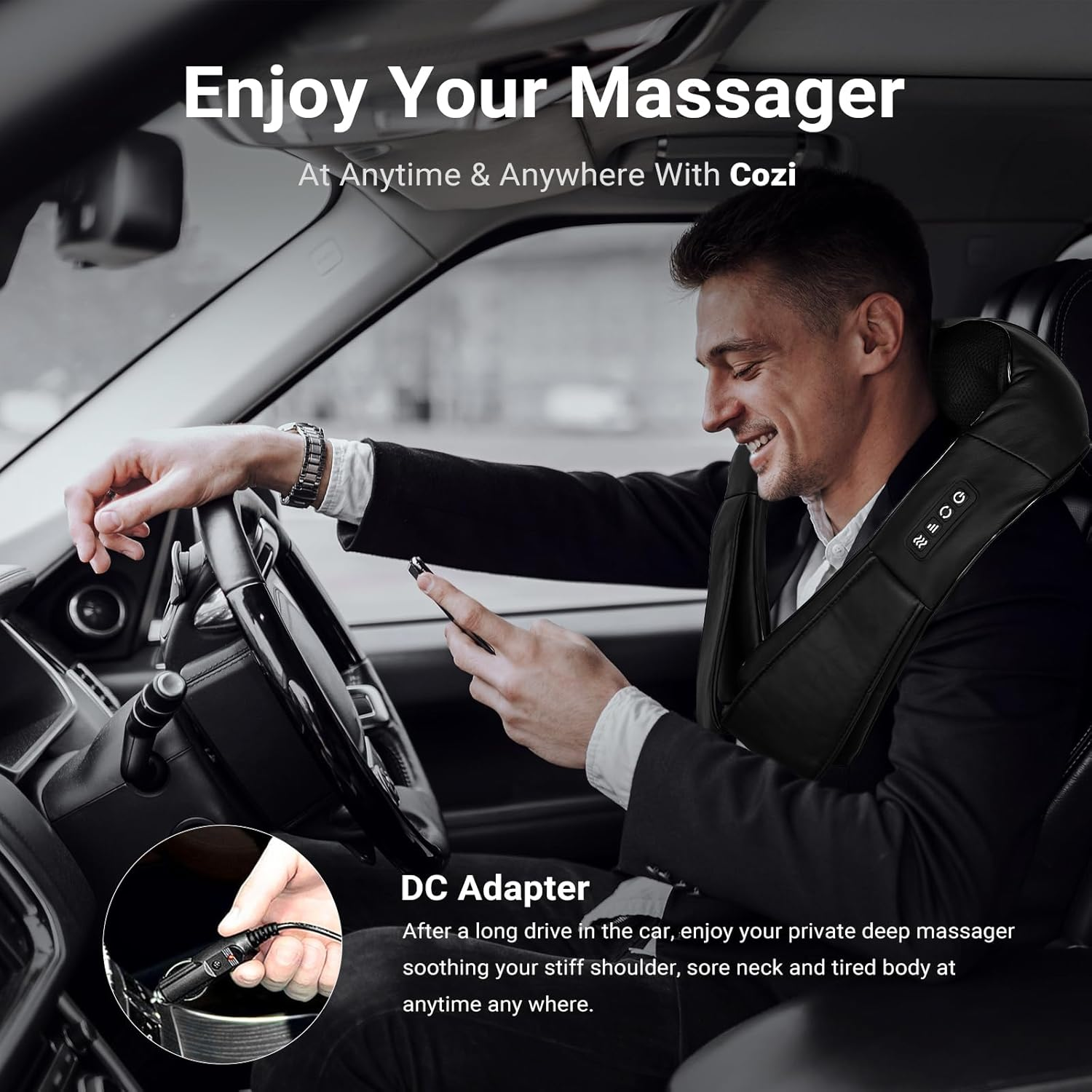 COZI Neck and Back Massager with Heat, Electric Deep Tissue 4D Kneading Massage for Shoulder, Leg, Body Muscle Pain Relief, Home, Office, and Car Use, Gifts for Christmas Friend Dad Mom Men Women image number 1