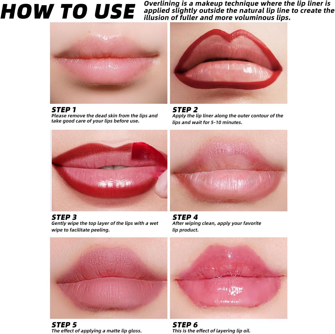 3 Color Peel off Lip Stain Kit Waterproof Matte Lip Tint with Non Stick Cup Technology Long-Lasting Transfer Proof Lip Liner Highly Pigmented Lip Gloss for Women image number 1