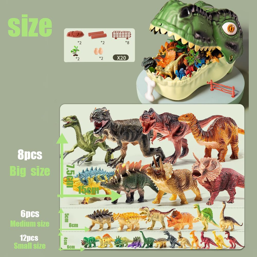 Dinosaur Toys for Kids 3-5 Dinosaur Toys for Kids 5-7 Realistic Small Dinosaur Figures with Storage Box, 5-7 Years Old &ndash; Toddler Boy Dino Toys (46Pcs) image number 4