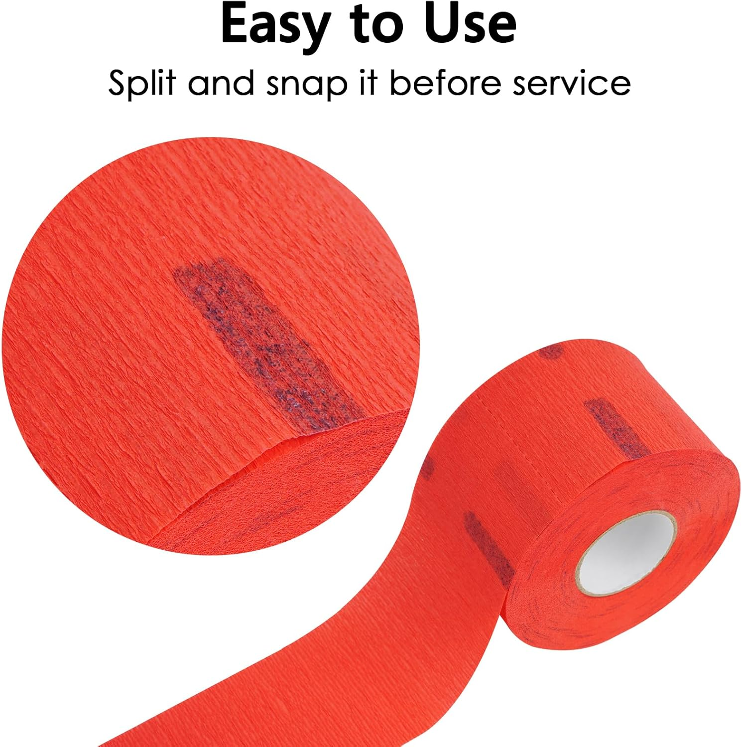 Flexible Paper Neck Strips for Salon Hair Cutting - 5 Rolls, 500 Red Disposable & Water-Resistant Self-Adhering Barber Supplies - Green image number 6