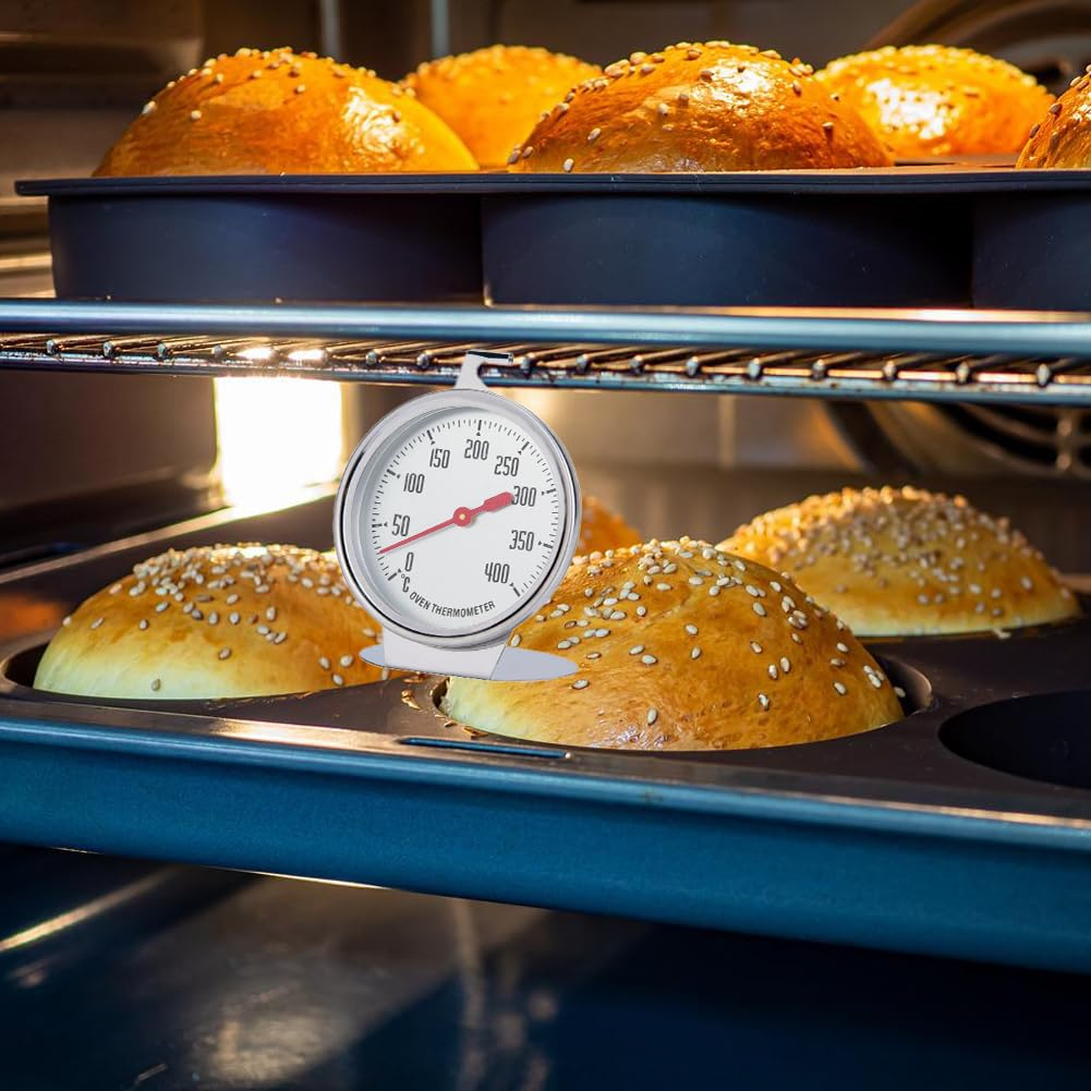 Lwuey Oven Thermometer, Stainless Steel Dial Ovens Thermometers Grill Cooking Thermometer Temperature Gauge Instant Read Roasting Measuring Tool High Precision Cook BBQ Meat Gauges for Home Baking image number 4