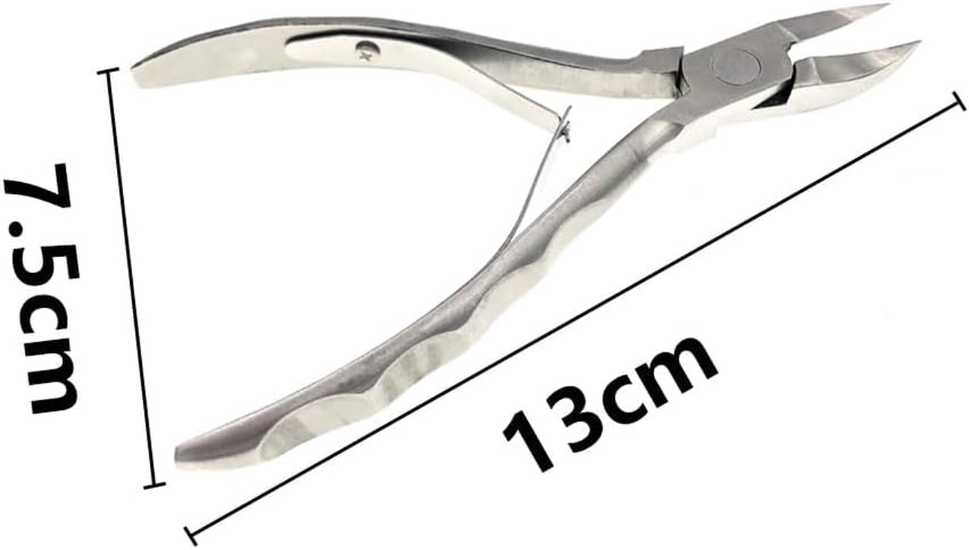 Premium Nail Nippers, Corner Pliers, Foot Care with Straight Blade, Nail Clippers, Precision Toenail Scissors Made of Stainless Steel, Clipper with Protective Cap, Silver image number 4