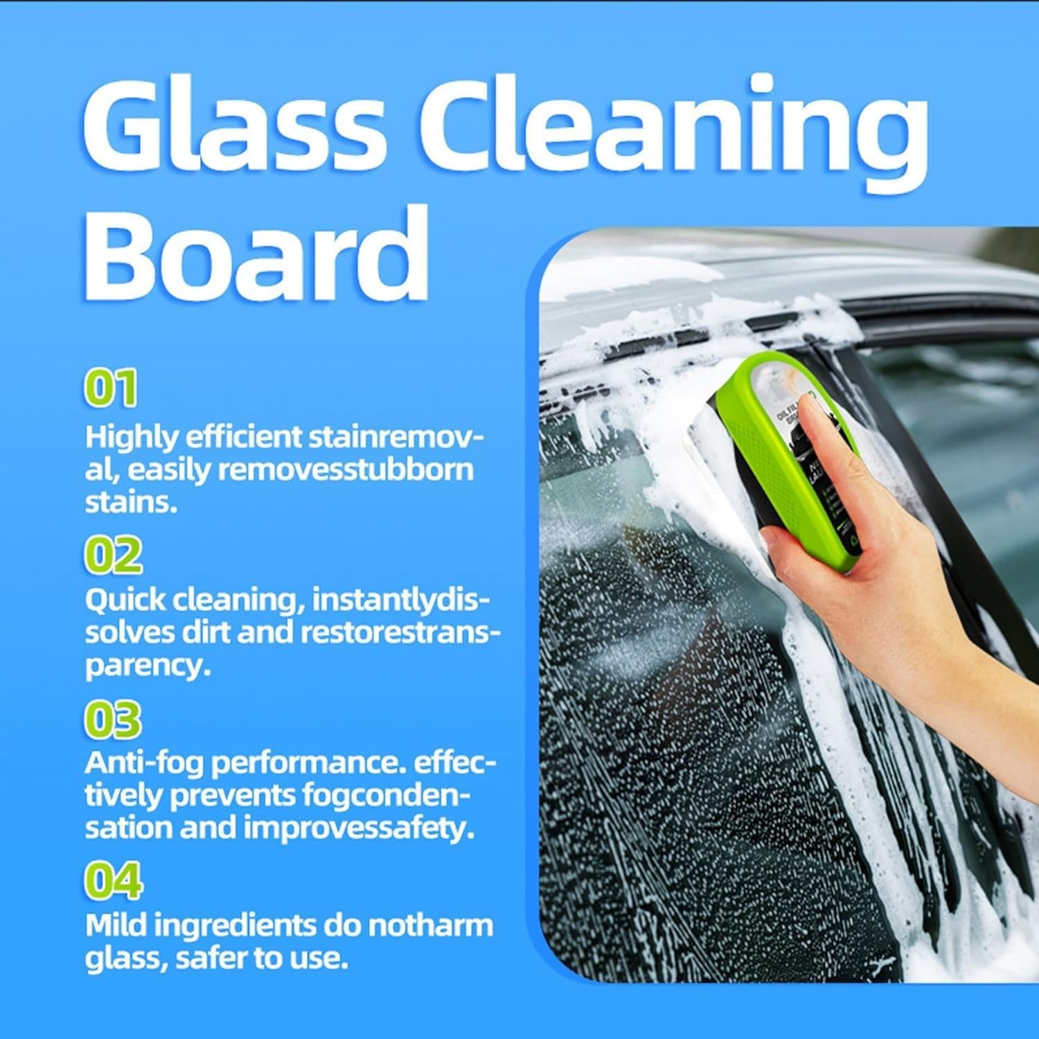 2025 Upgraded Oil Film Cleaning Brush - Clear Vision Windscreen Cleaner Tool with Dual-Scrubber Heads for Car/Suv/Ute Glass Squeegee Combo (3) image number 2