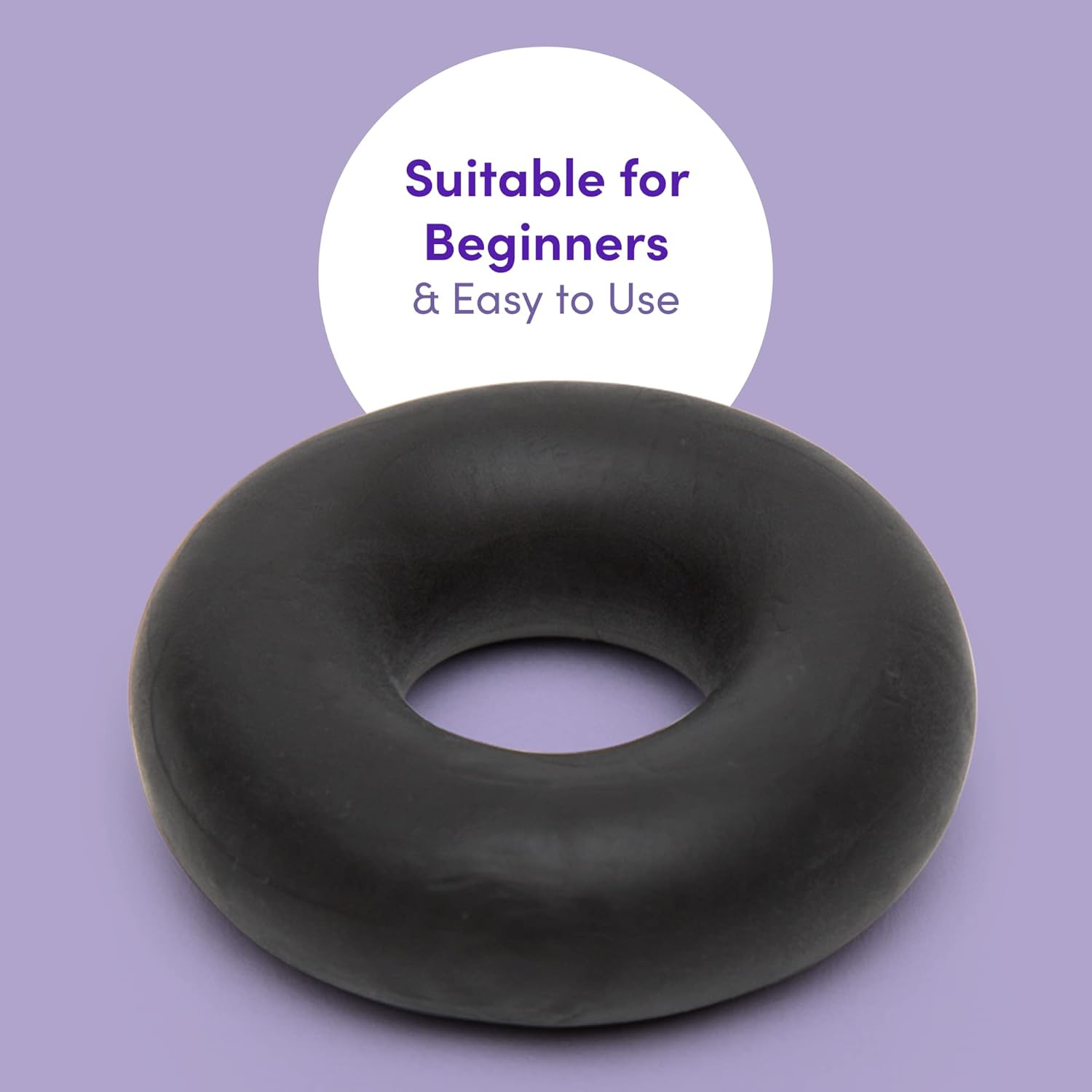 Lovehoney Comfort Cock Ring - Thick Stretchy Penis Ring - Snug & Comfortable - Waterproof - Black image number 2