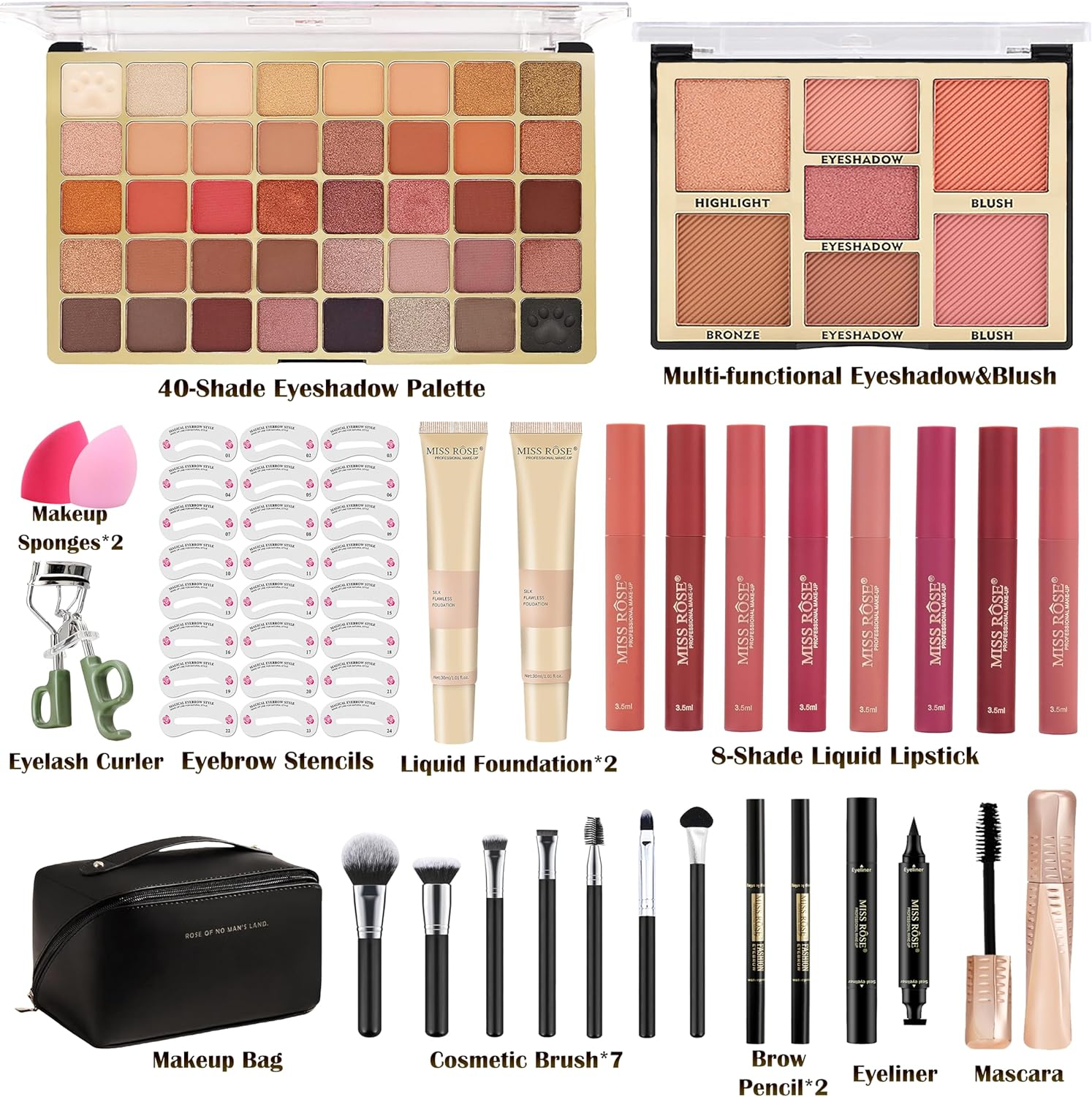 Hoorayeah Makeup Kit - Makeup Sets for Girl - Gift Sets for Women with Eye Shadow Palette, Lipstick image number 4