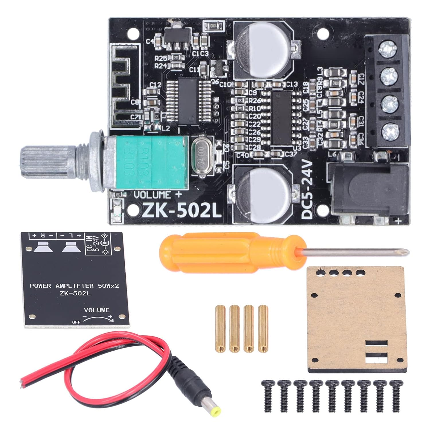 50W+50W Bluetooth 5.0 Audio Amplifier Board ZK-502L - Stereo DIY Speaker Amplifier Kit with Easy Installation for Home Audio Systems image number 6