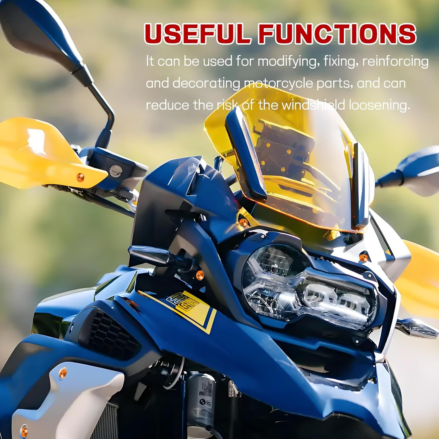 Hovom 10PCS Motorcycle Windshield Bolts Screws Kit, Aluminum Motorbike Windscreen Body Mounting Kit with Bolts Nuts Washers, M5&times;16Mm Windshield Installation Fasteners for Motorcycle (Orange)