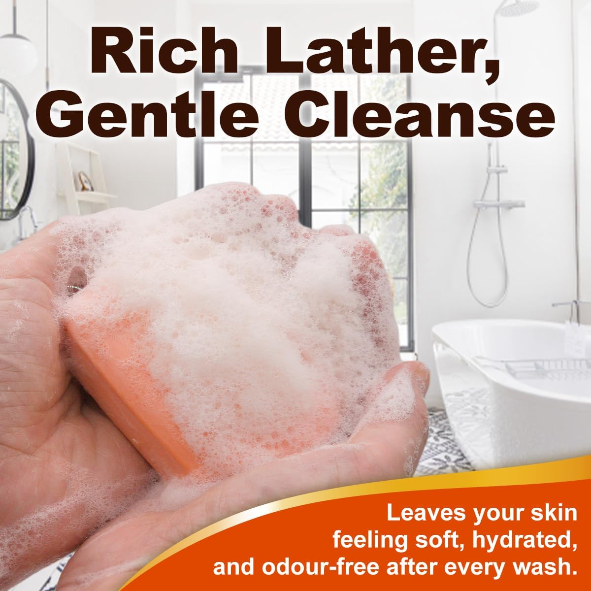 Persimmon Soap-6 Pack | Japanese Antibacterial Soap with Natural Persimmon Tannin | Odour Control & Sensitive Skin image number 3