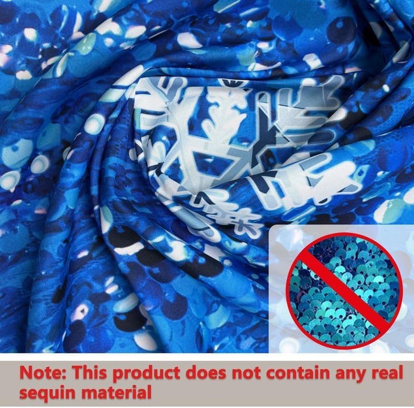 ZTHMOE 7X5Ft Fabric Ice Snow Castle Backdrop Girl Birthday Party Princess Decoration Cake Table Banner Snowflake Curtain (No Glitter No Sequin) Winter Photo Prop image number 1