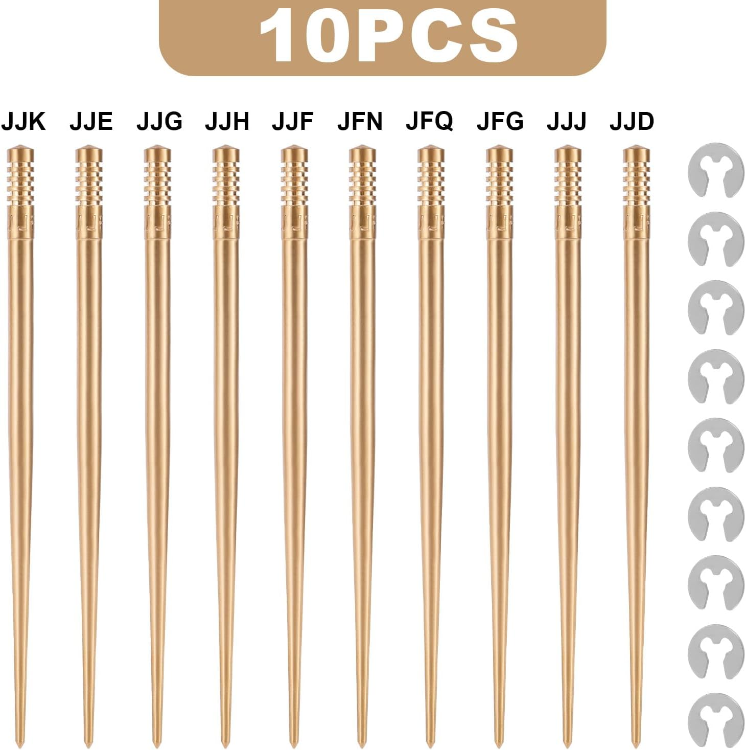 10Pcs Carb Needle Jets, Copper Carburetor Nozzle Jets with Clips Carb Jet Needle Kit Carburetor Replacement Parts for Spray Needles PW-K21-34, PE24-30 Accessories image number 3